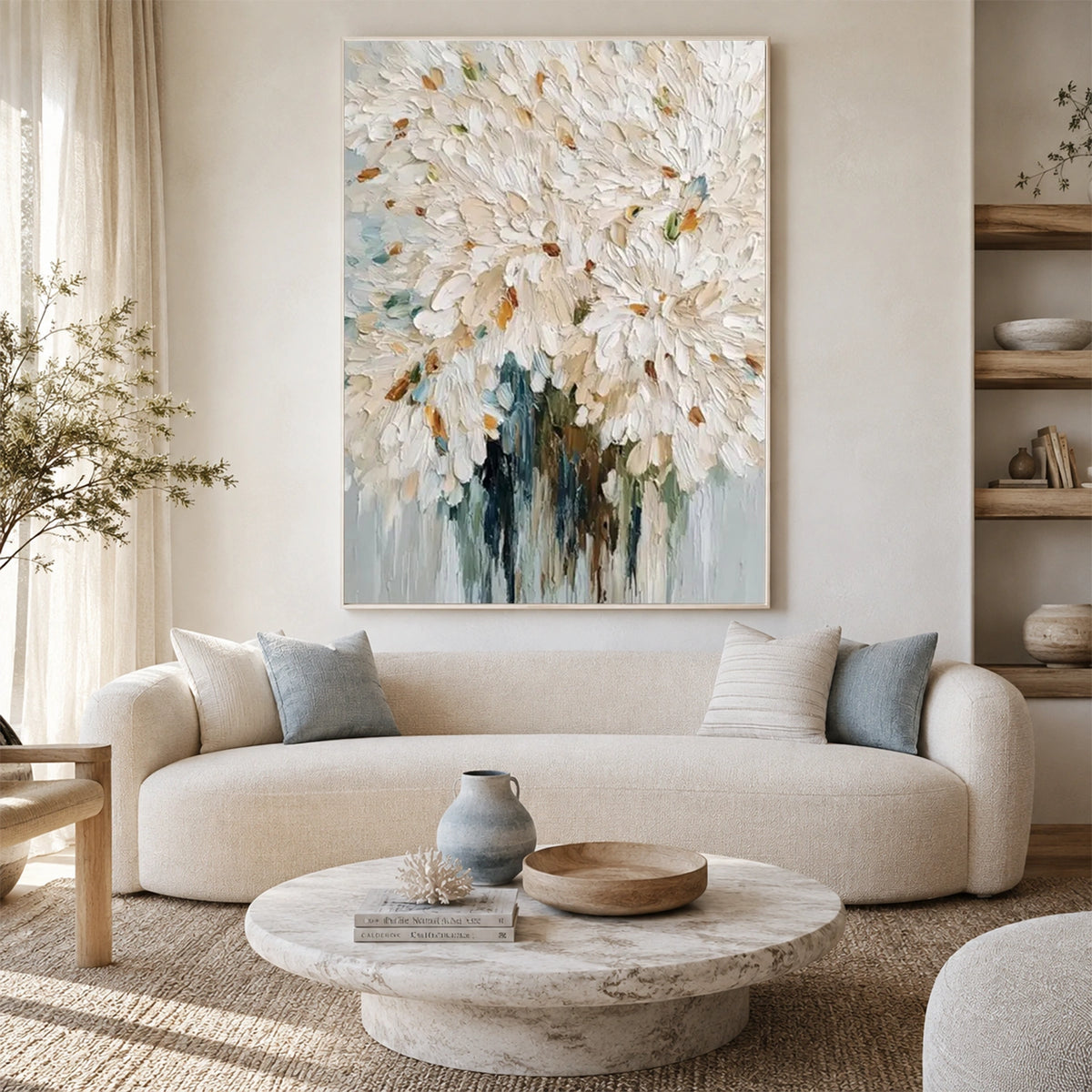 Abstract Flower And Tree Textured Canvas Art #MF222