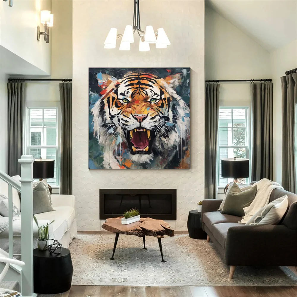 Colorful Abstract Animal Canvas Art #DW073