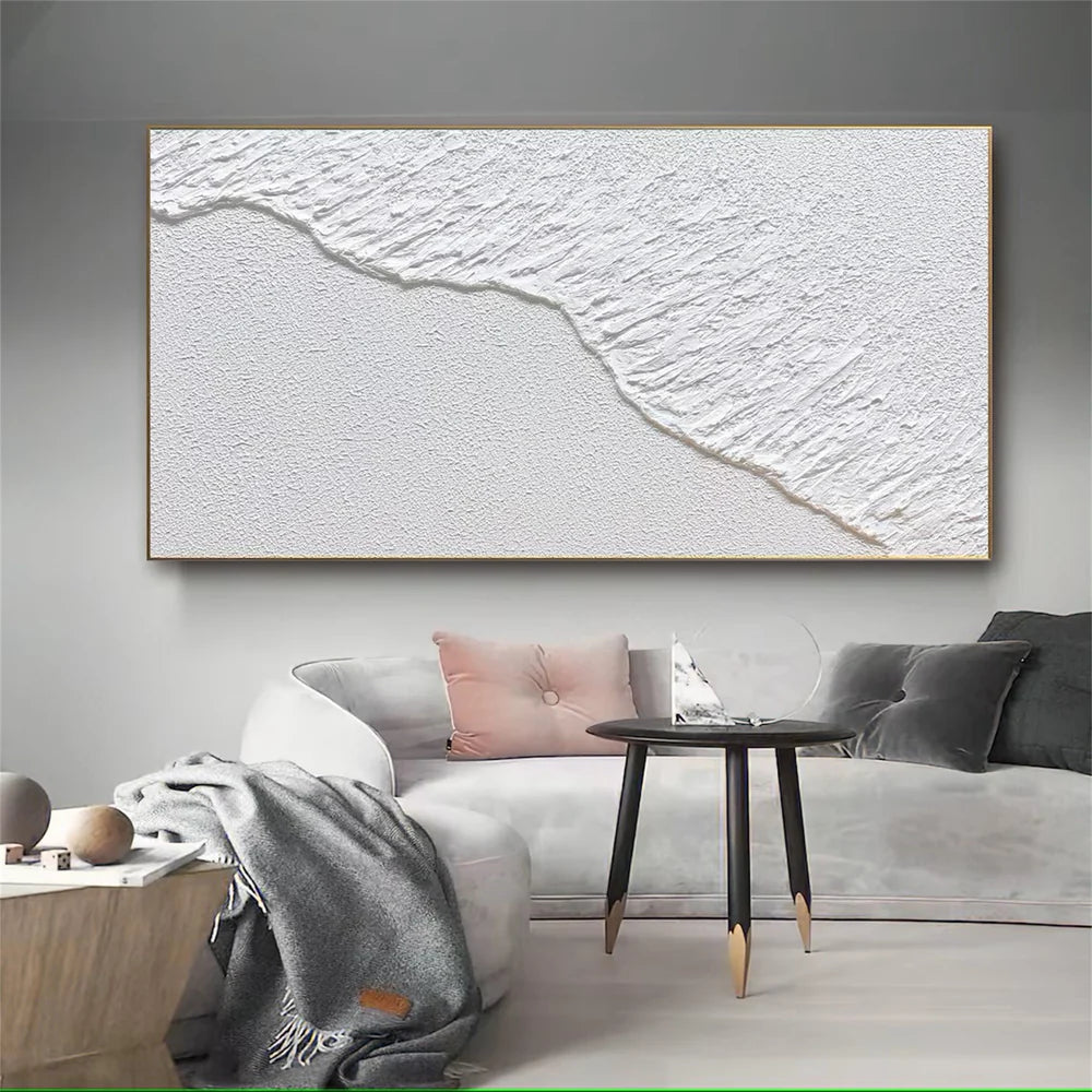 White Minimalist Textured Wall Art #WM019