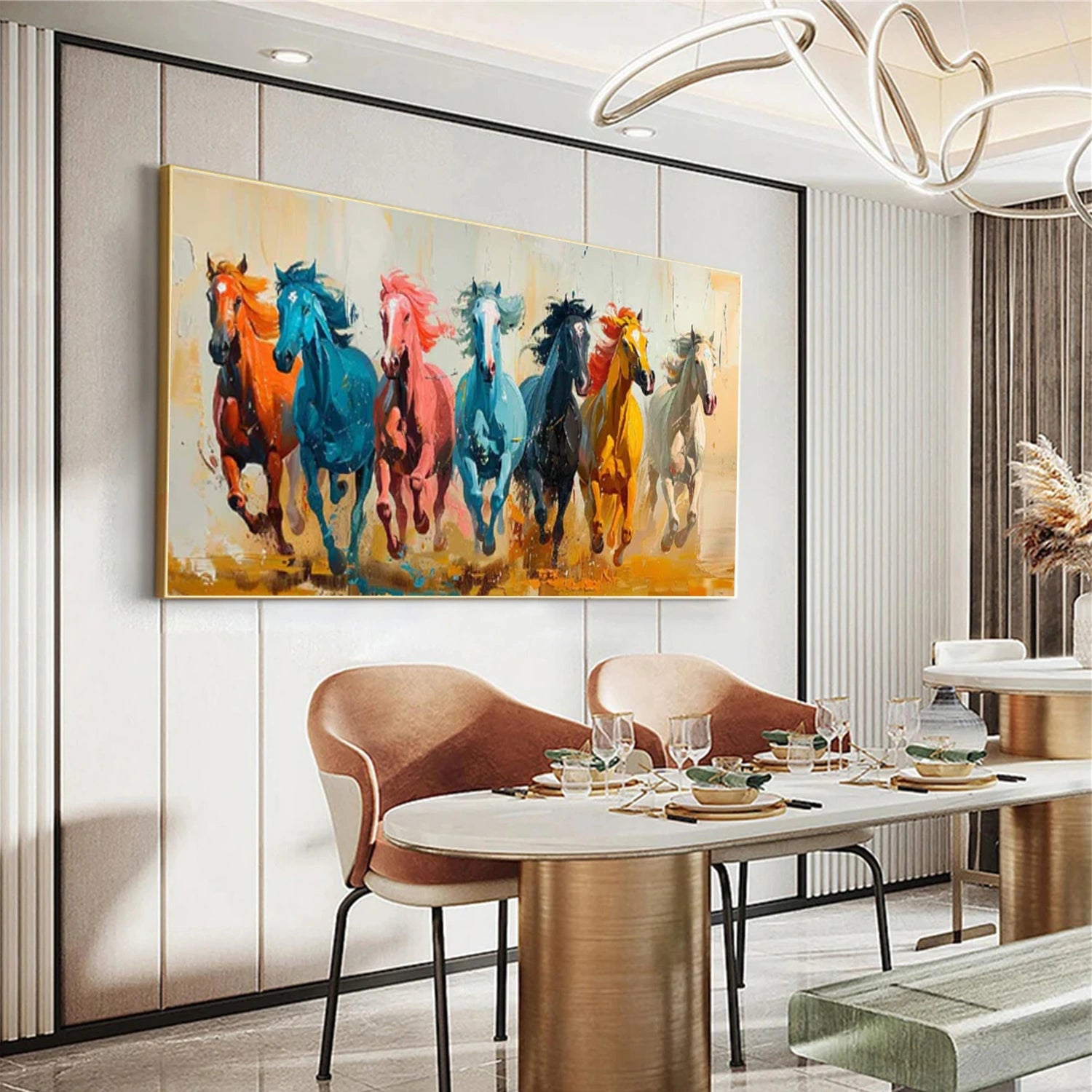 Abstract Animal Horse Canvas Art #DW131