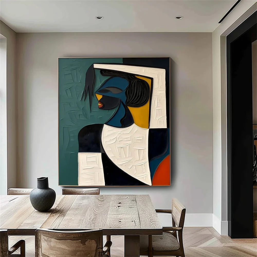 Abstract Portrait Textured Wall Art # LA003