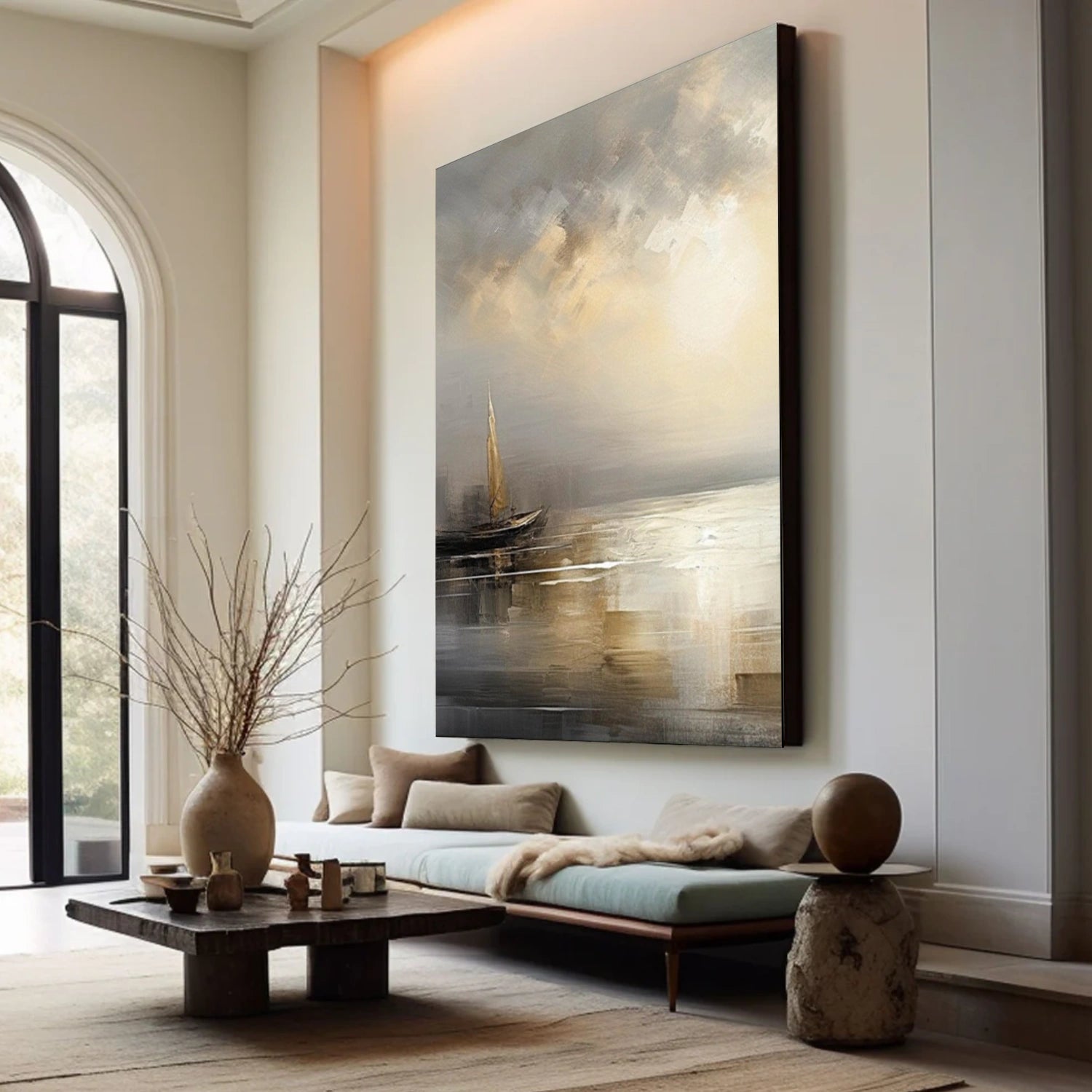 Abstract Ocean And Sky Canvas Art #OC081