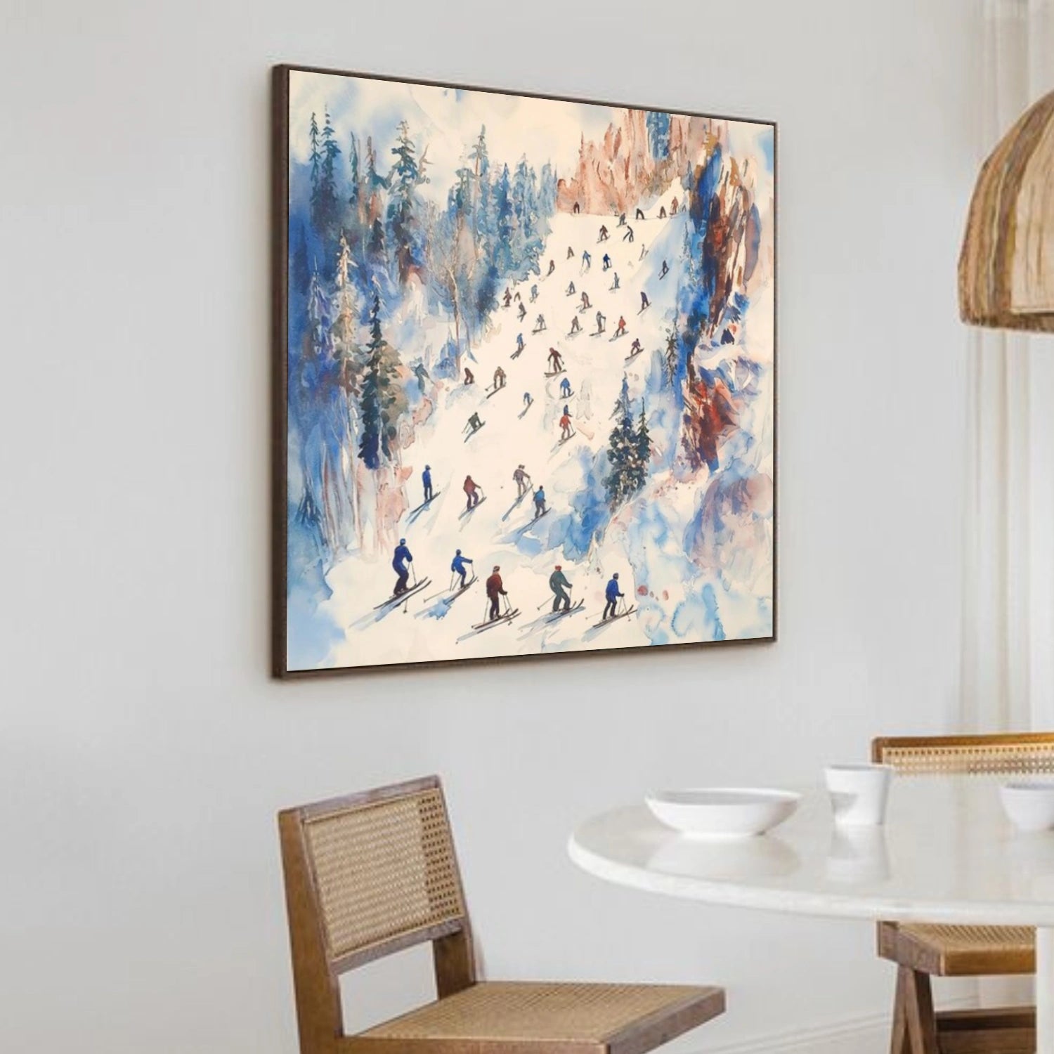 Skiing Sport Textured Canvas Painting #PB031