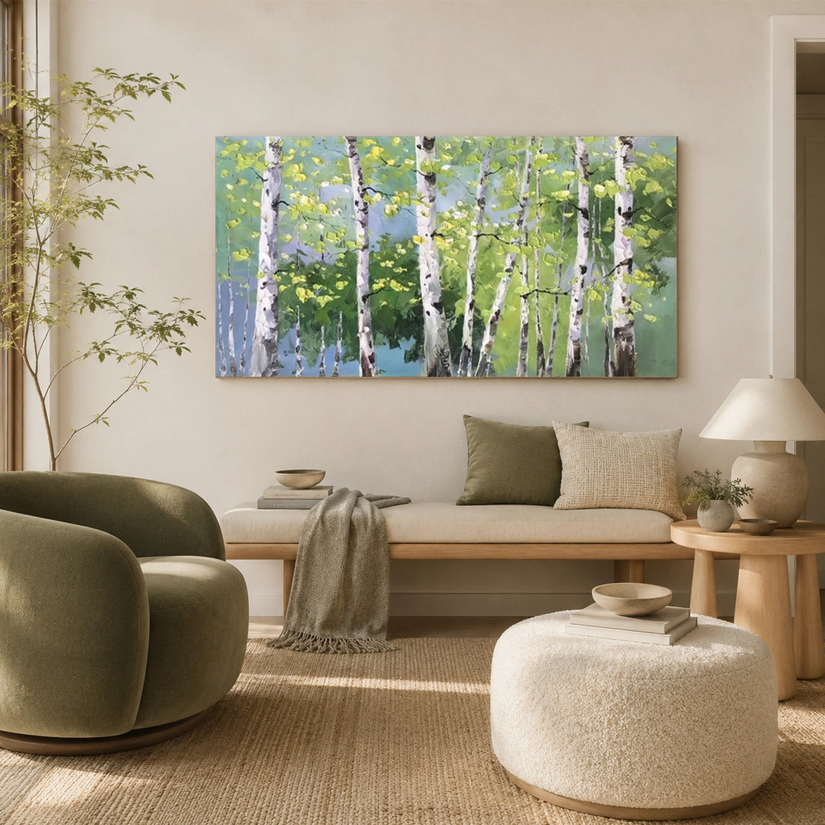 Abstract Flower And Tree Textured Canvas Art #MF218