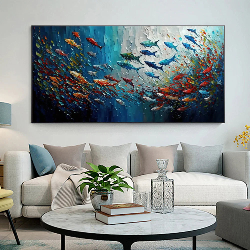 Colorful Abstract Textured Animal Canvas Art #DW029