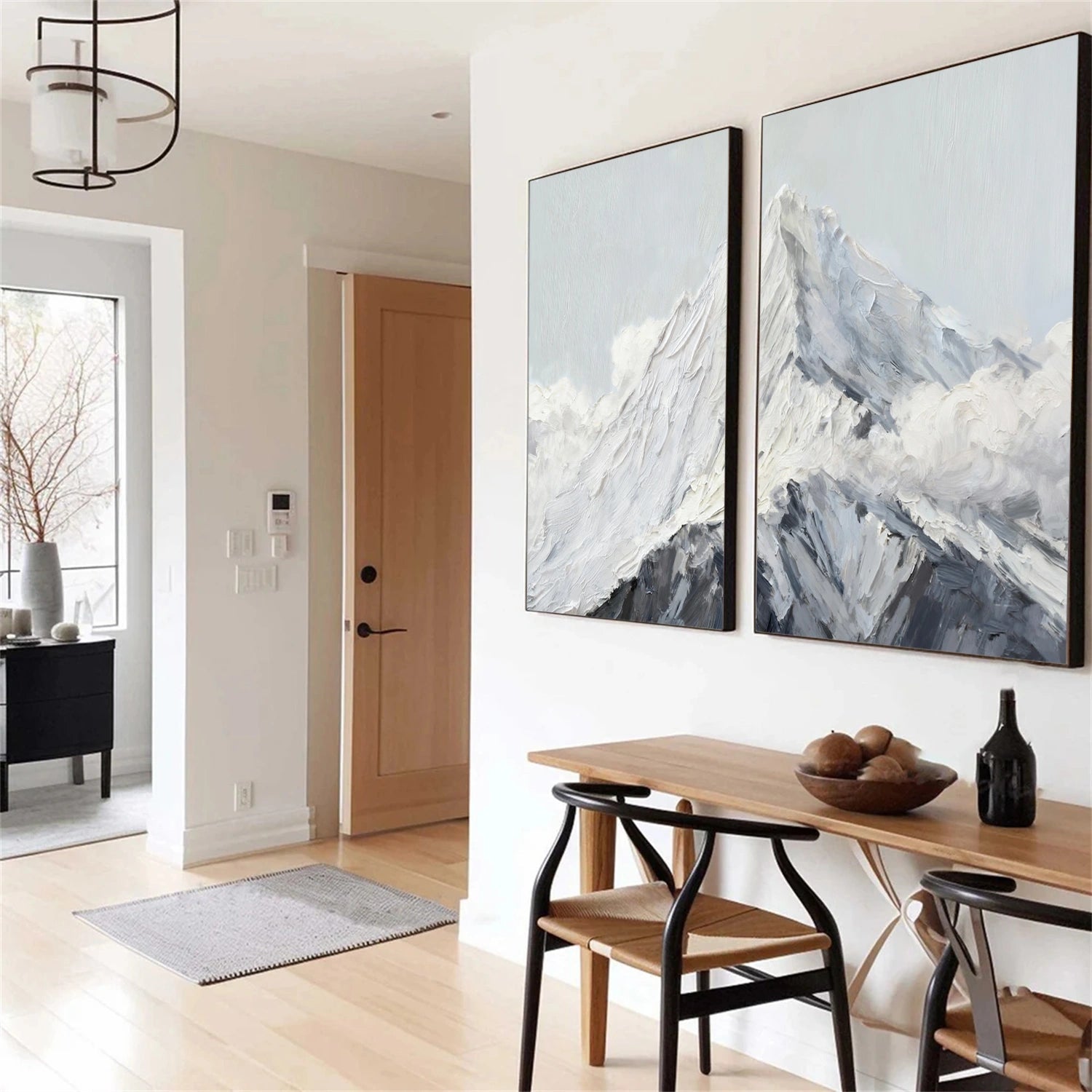 Minimalist Mountain Textured Canvas Art #BT060