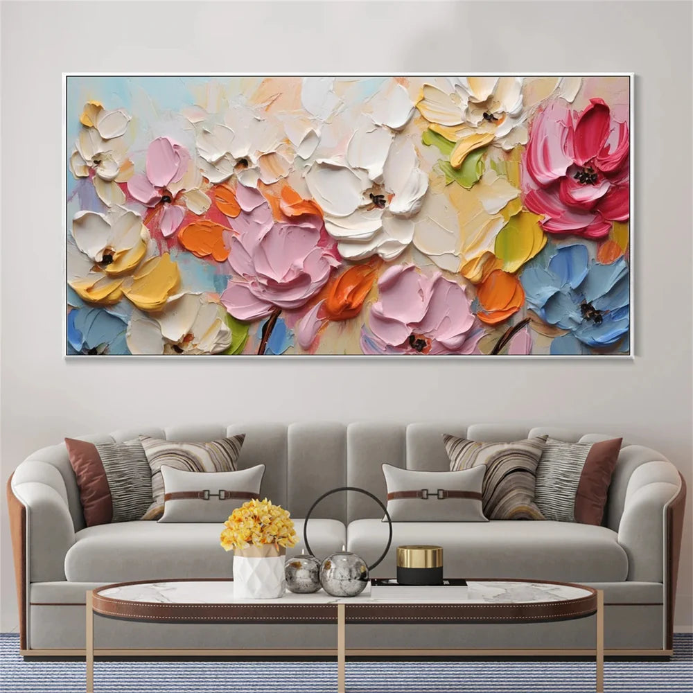 Abstract Flower And Tree Textured Canvas Art #MF030