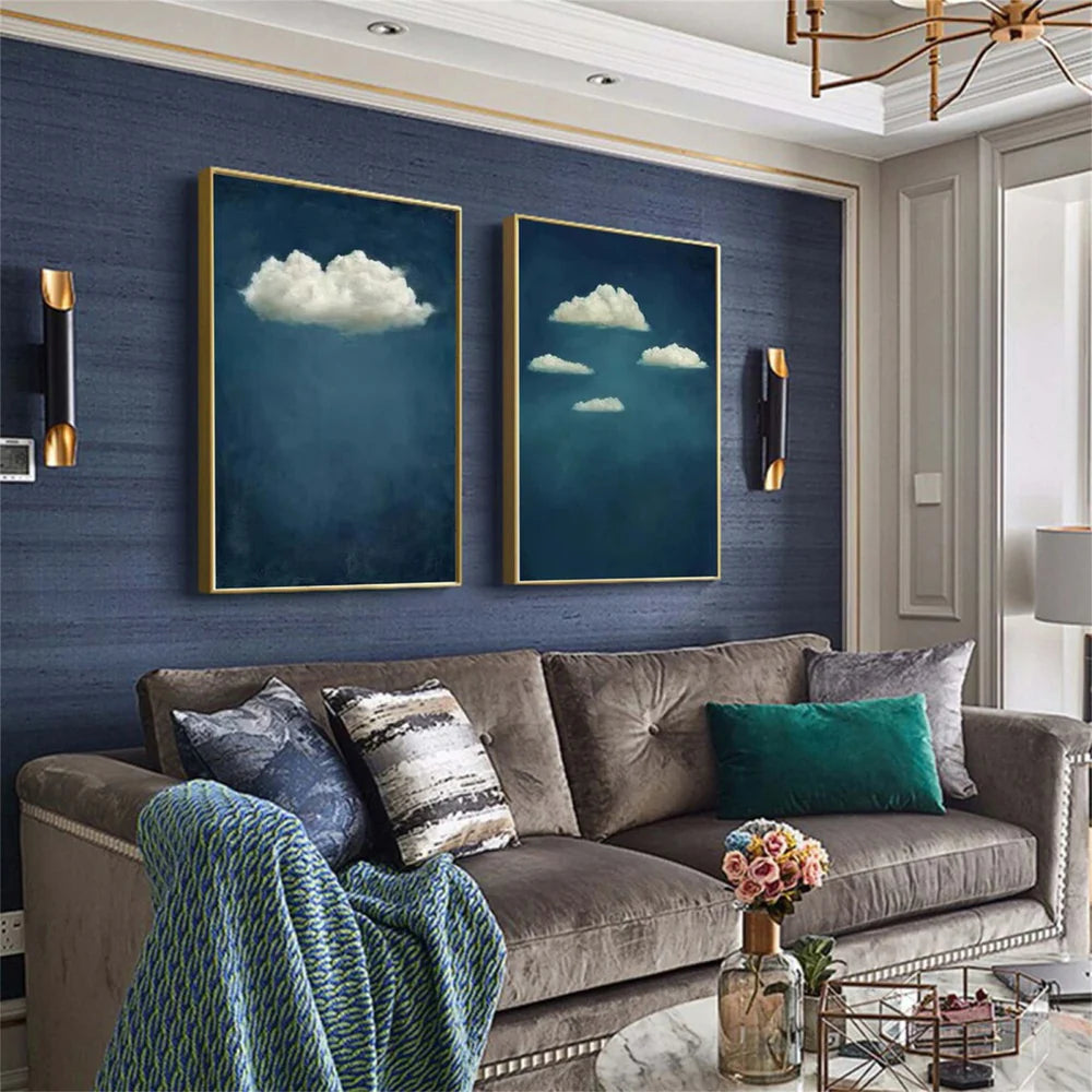 Abstract Ocean And Sky Set of 2 Canvas Art #OC066