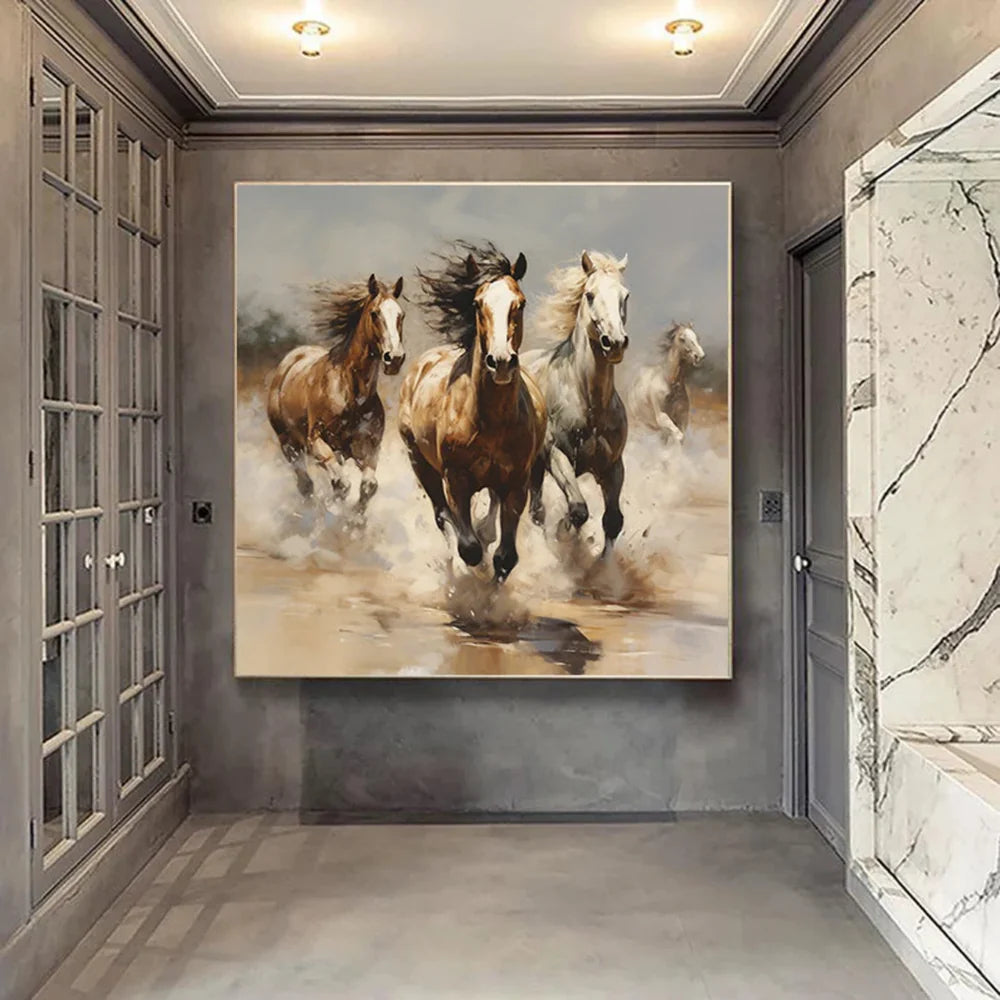 Abstract Animal Horse Canvas Art #DW058