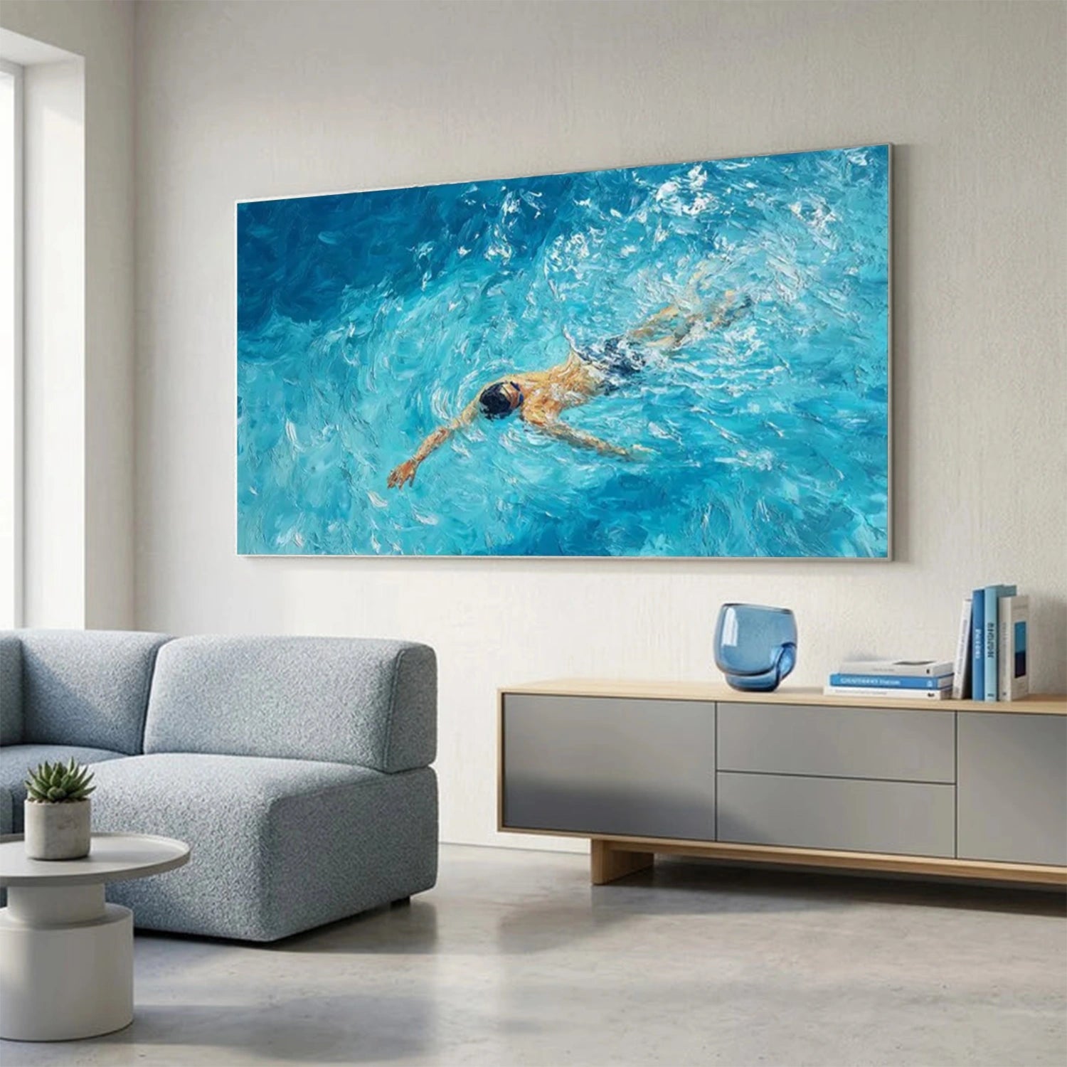 Swimming Sport Canvas Painting #PB099