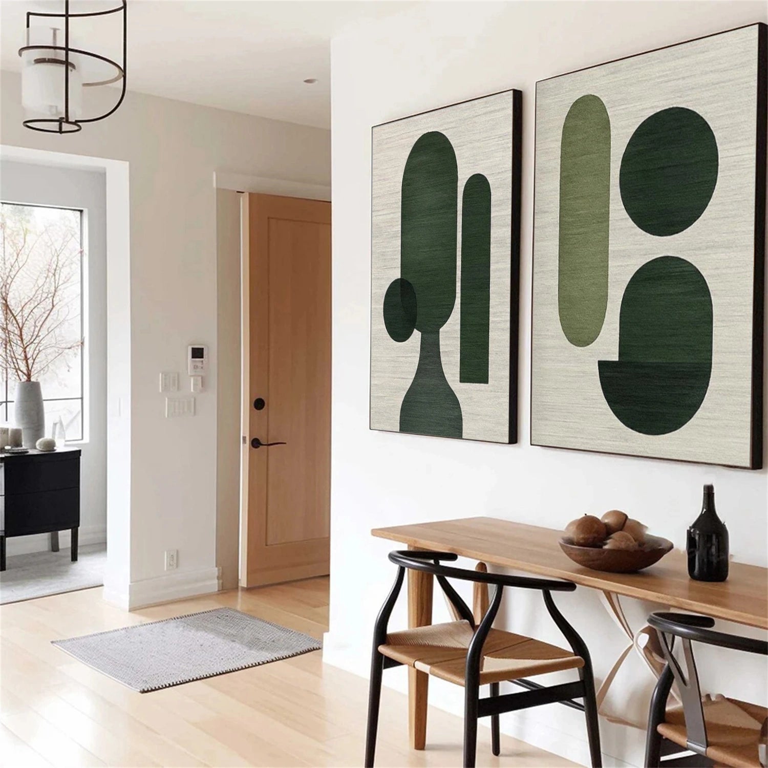 Green Wabi Sabi Wall Art Set of 2 #VS187