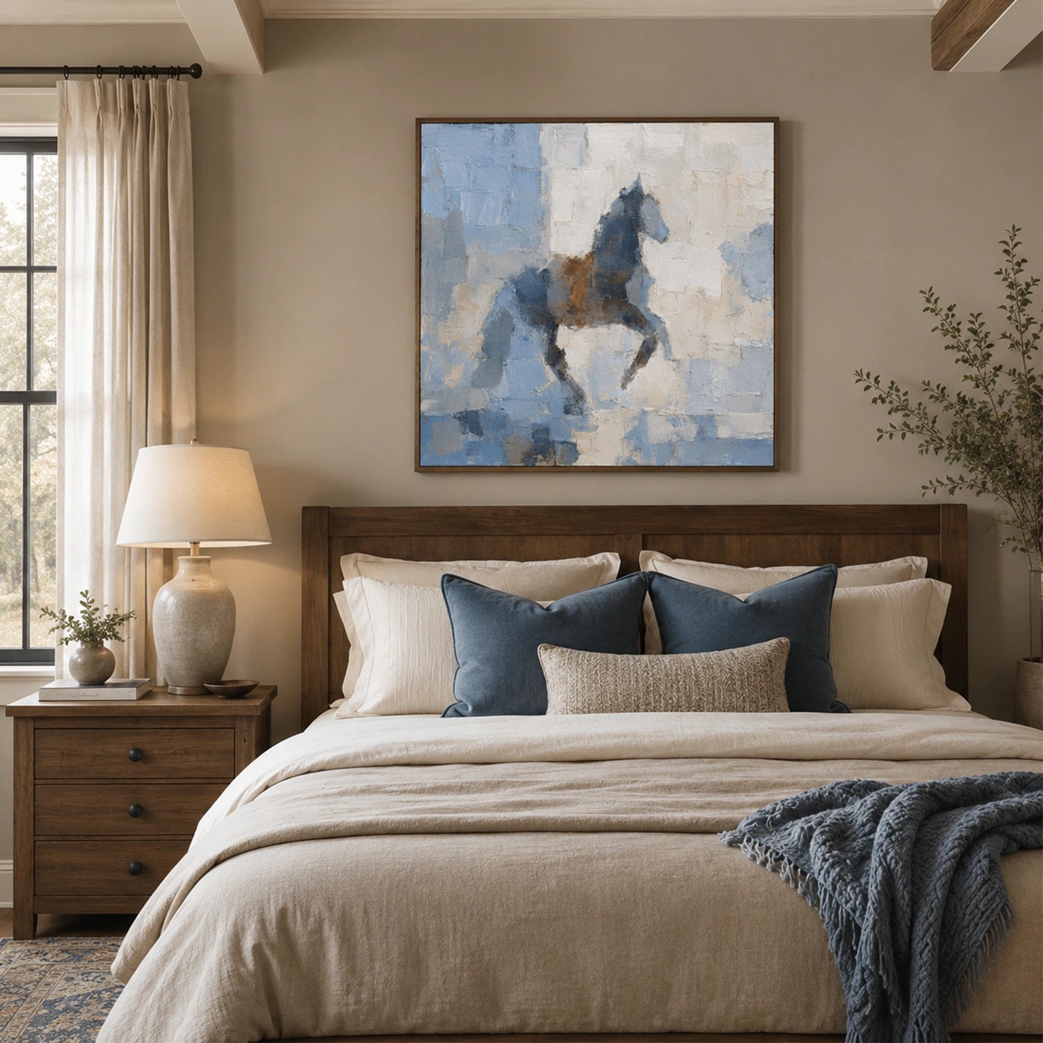 Abstract Animal Horse Canvas Art #DW154