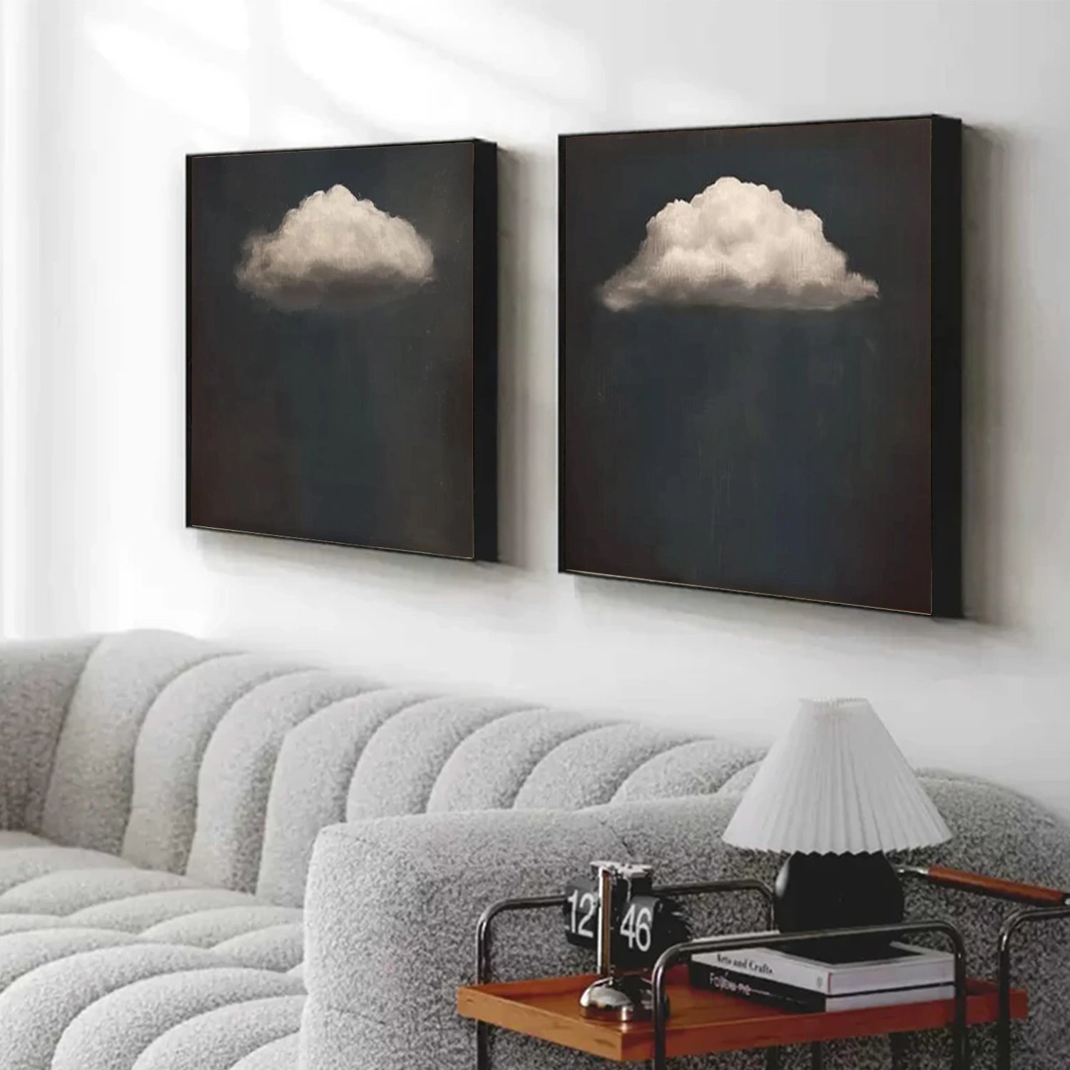 Black and White Abstract Wall Art Set of 2 #VA110