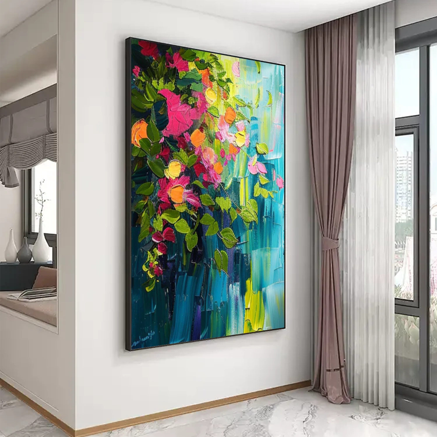 Abstract Flower And Tree Canvas Art #MF157