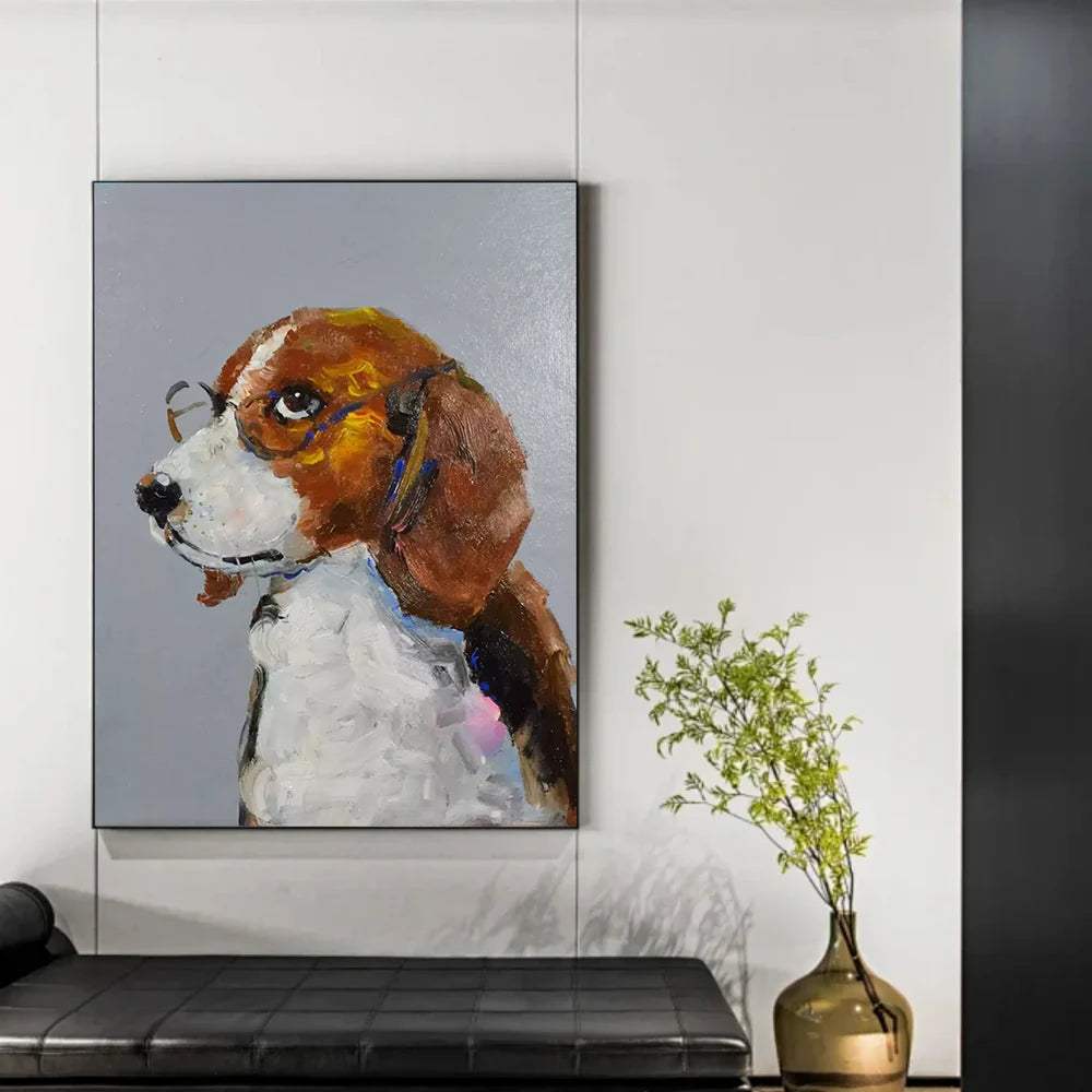 Abstract Animal Dog Canvas Art #DW030