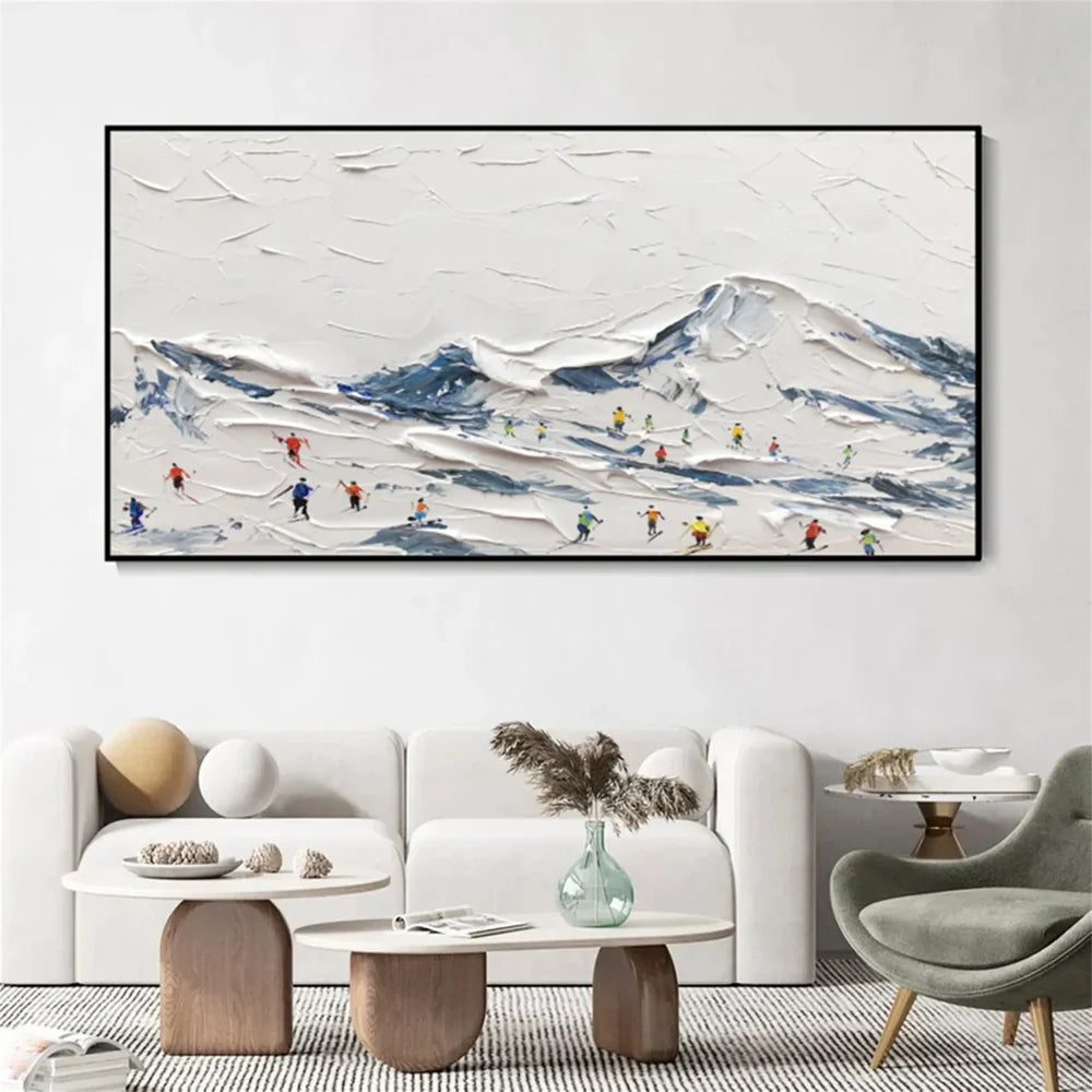 Skiing Sport Textured Canvas Painting #PB002