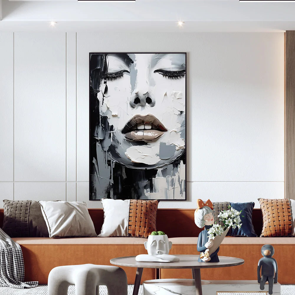 Abstract Portrait Textured Wall Art # LA026