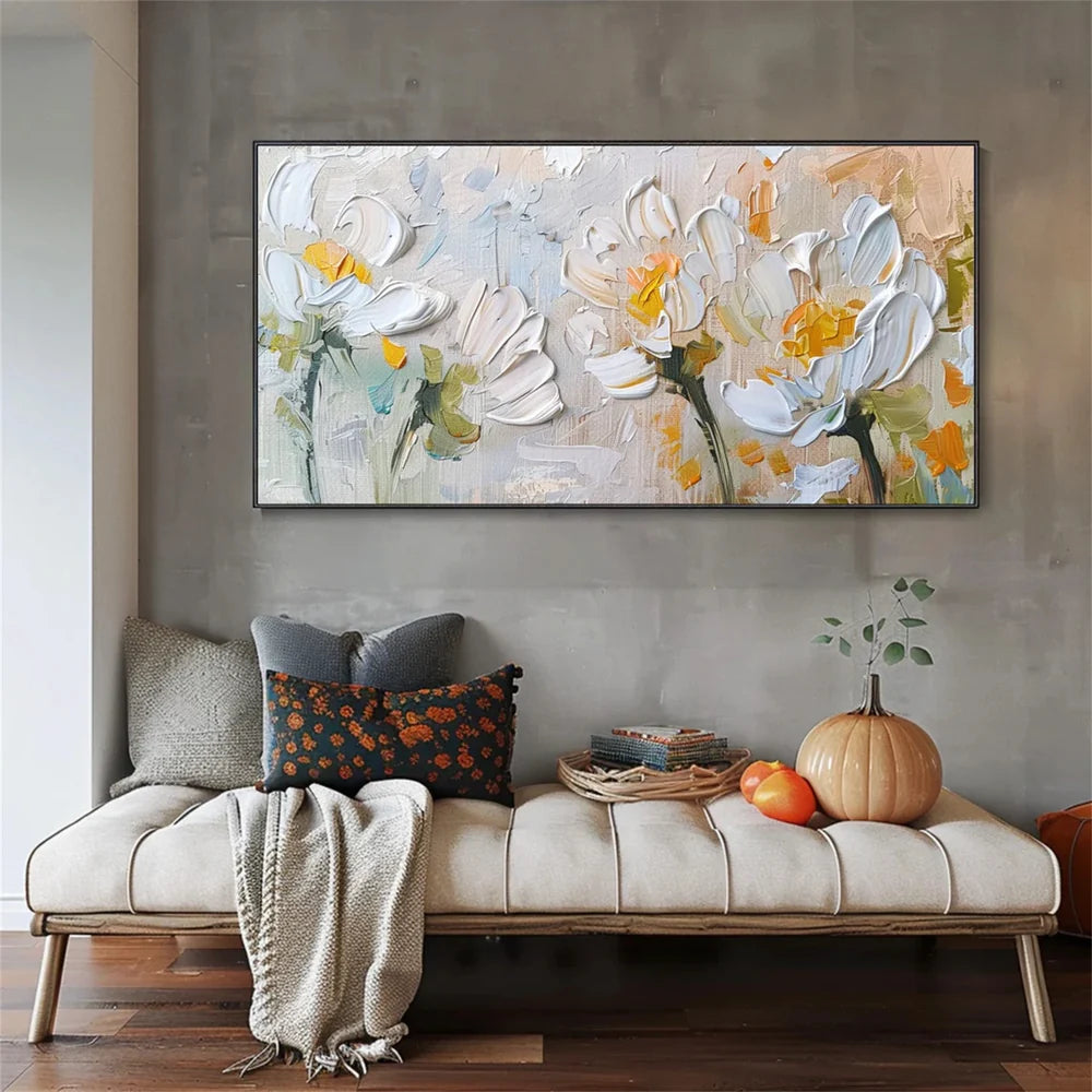 Colorful Abstract Flower And Tree Textured Canvas Art #MF053
