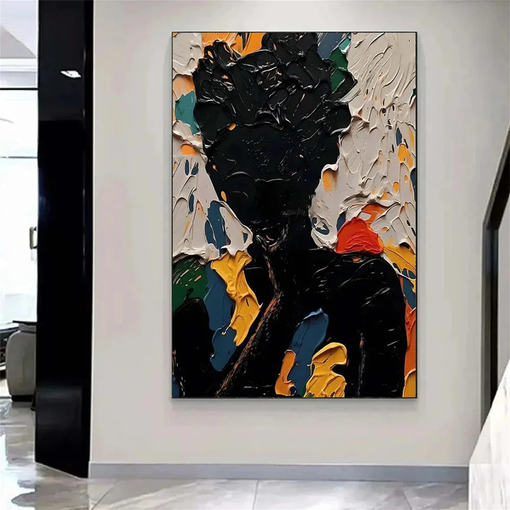 Abstract Portrait Textured Wall Art # LA012
