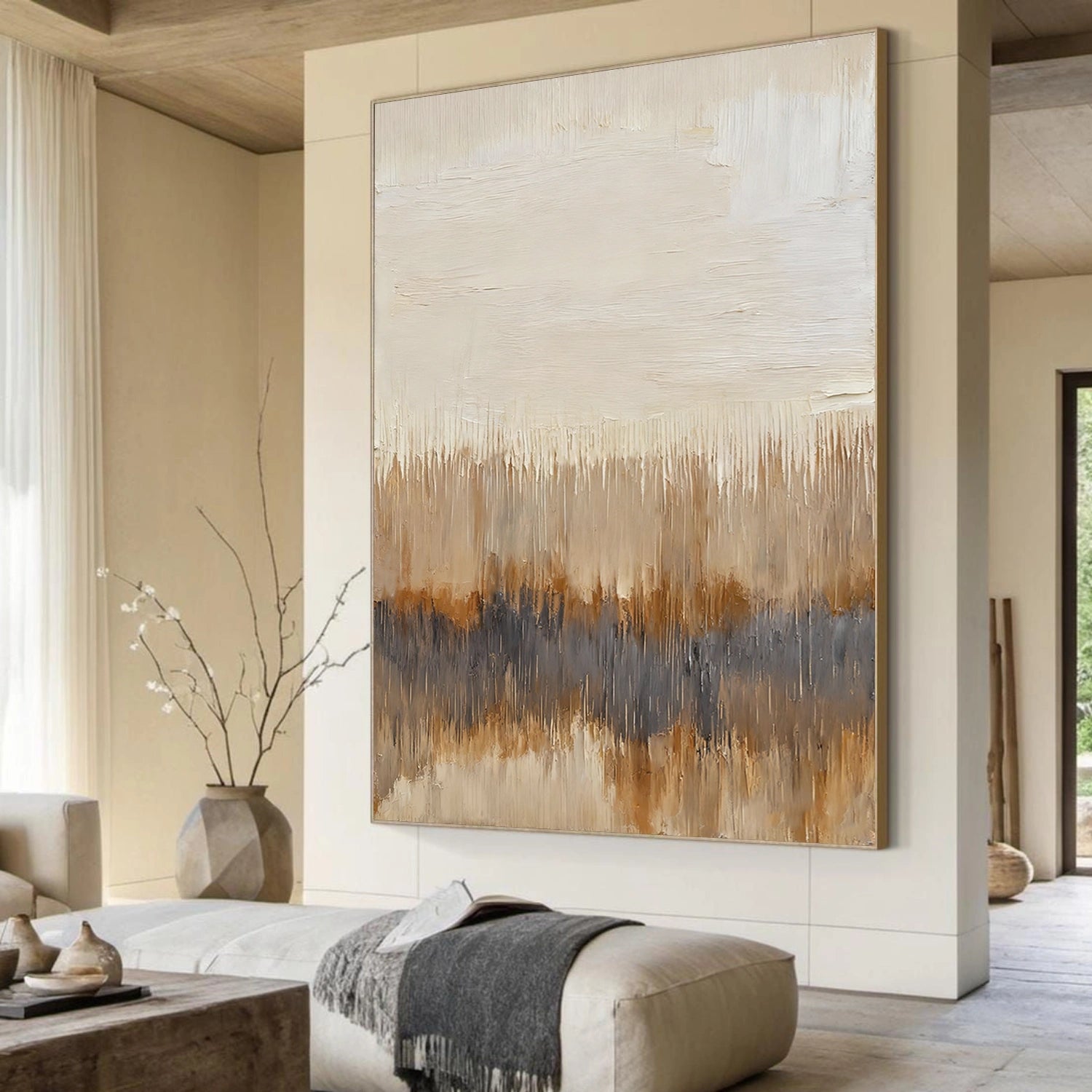 Beige and Brown Abstract Wall Art #VA200