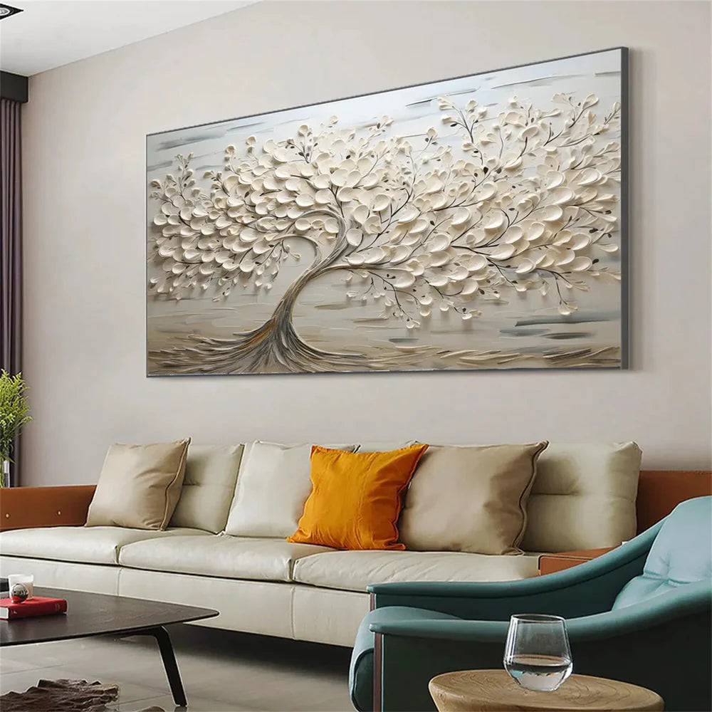Abstract Flower And Tree Textured Canvas Art #MF029