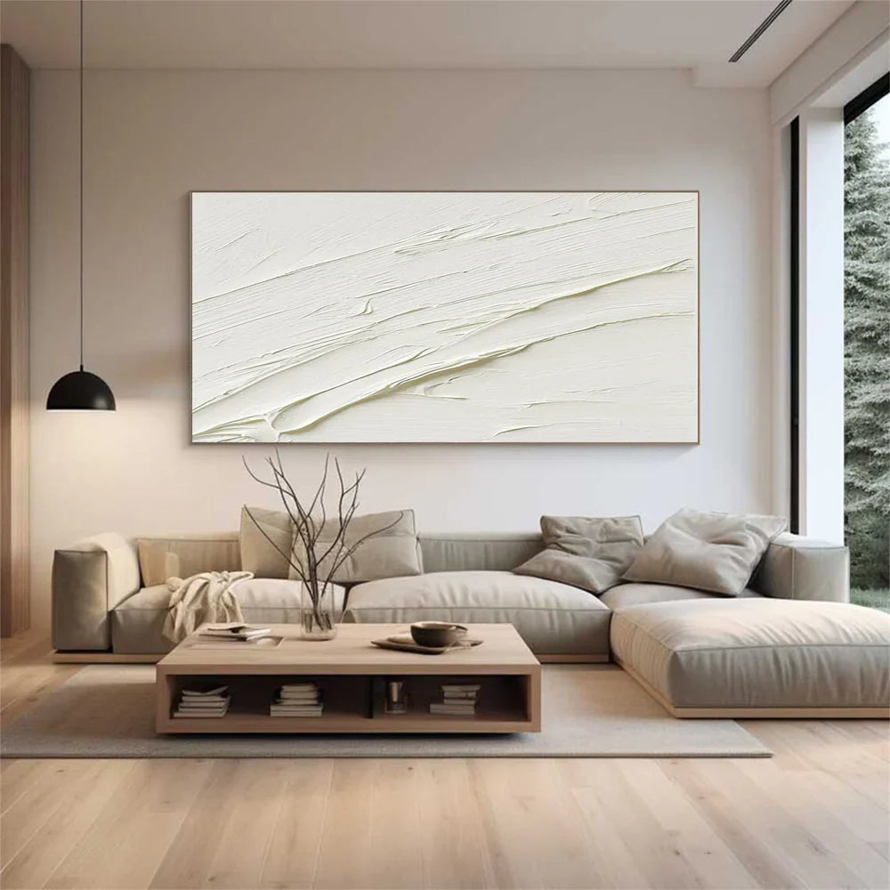 White Minimalist Textured Wall Art #WM031