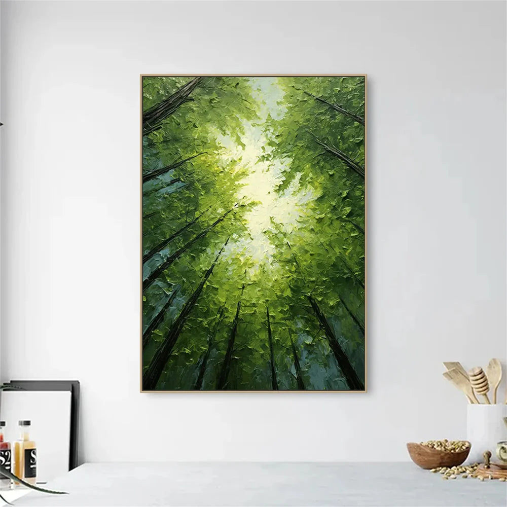 Green Abstract Flower And Tree Canvas Art #MF066