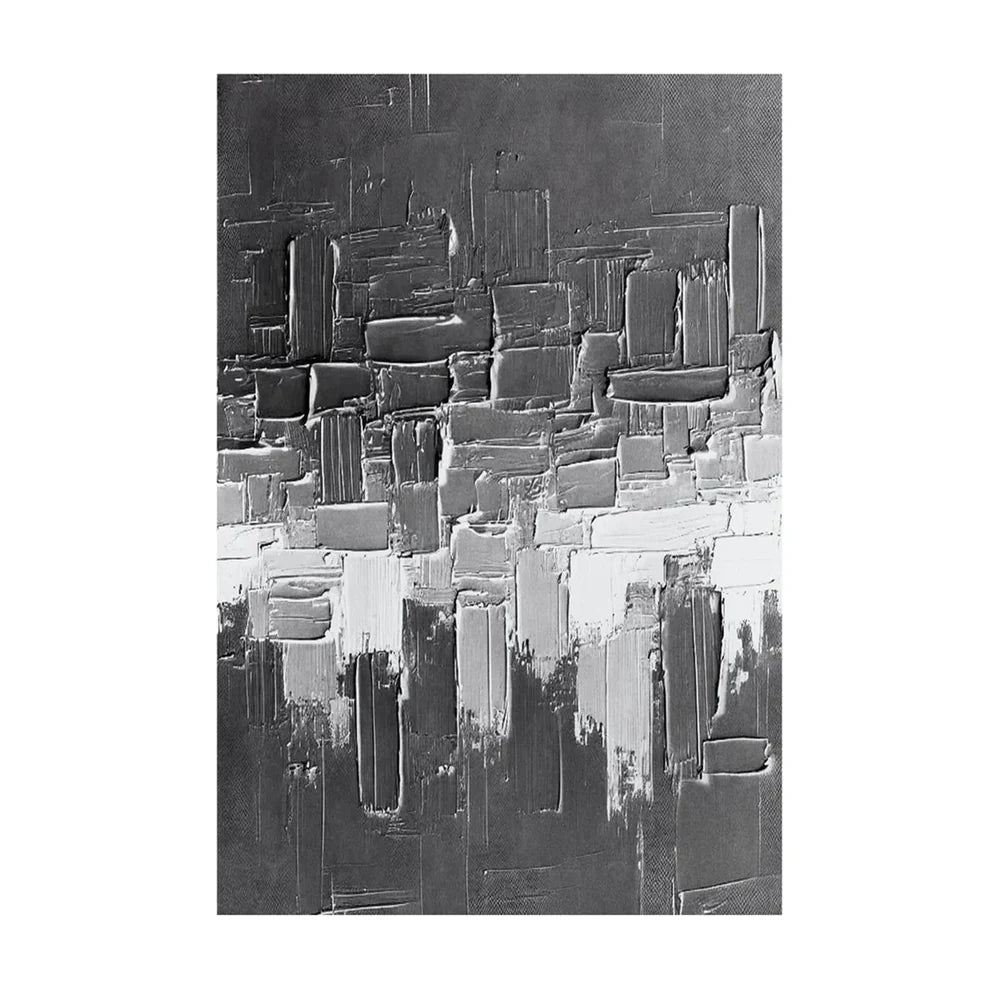 Black and White Minimalist Textured Canvas Art #WZ017