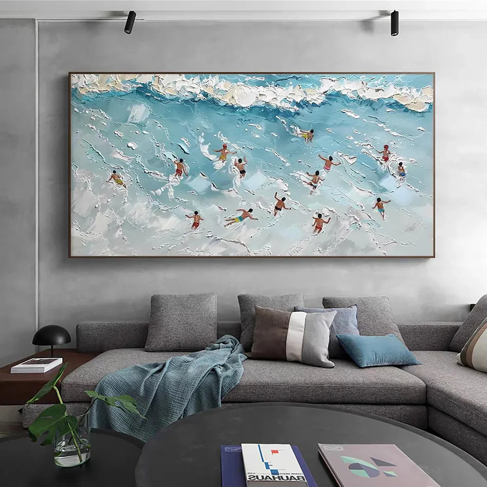 Swimming Sport Textured Canvas Painting #PB015
