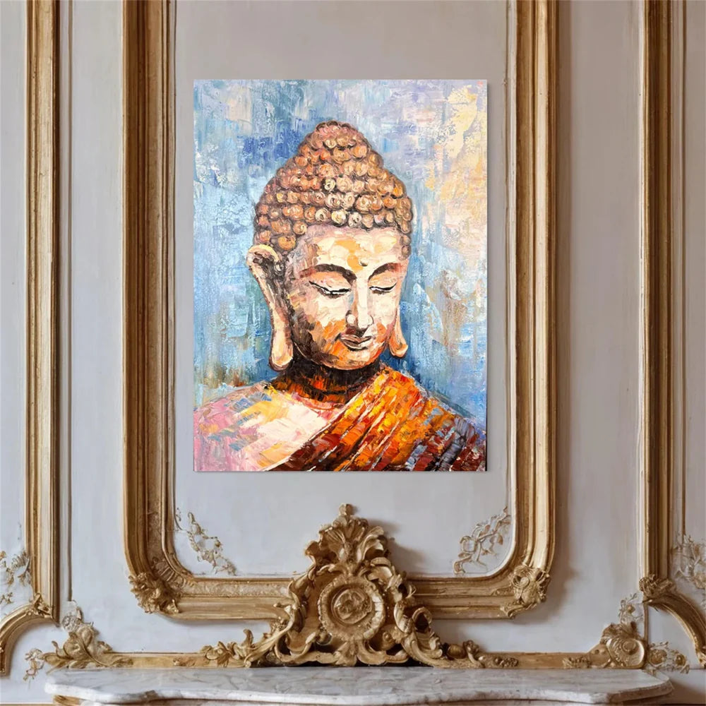 Abstract Buddha Portrait Textured Wall Art # LA006