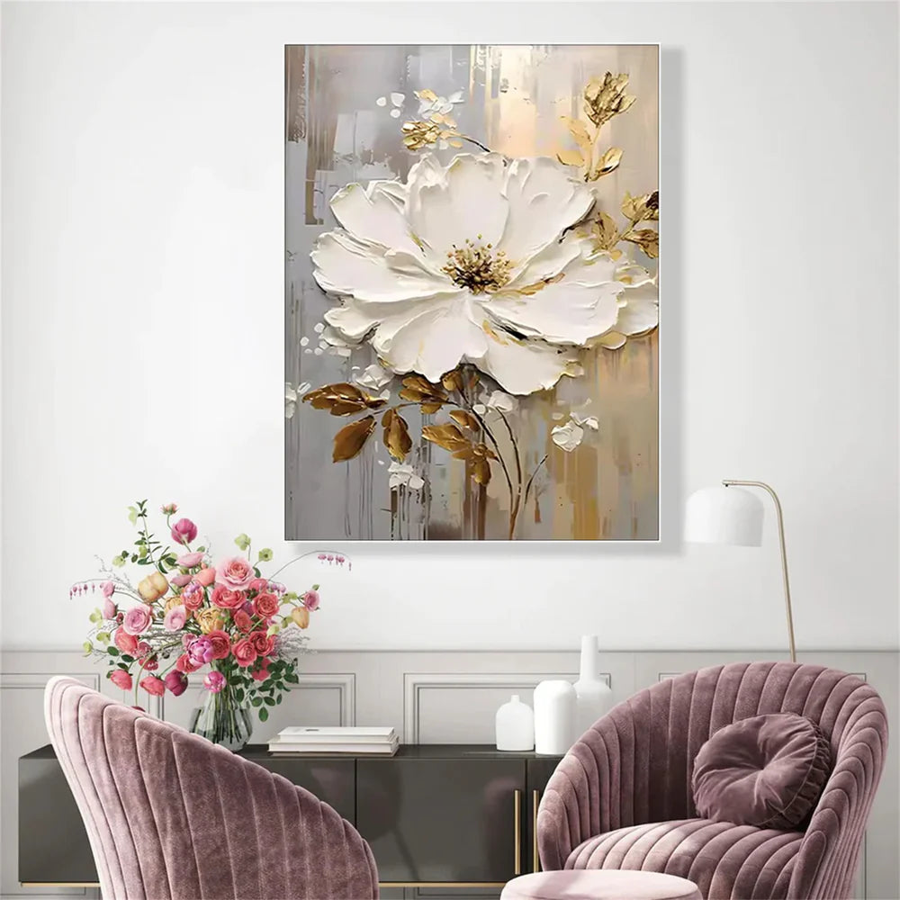Abstract Flower And Tree Textured Canvas Art #MF011
