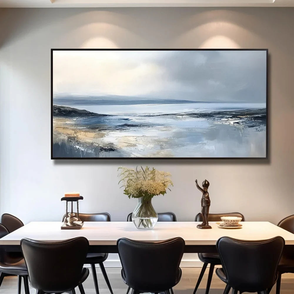 Abstract Ocean And Sky Textured Canvas Art # OC021