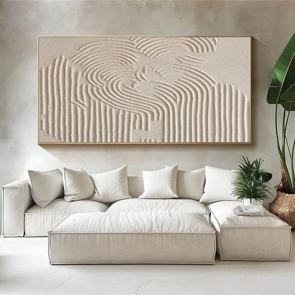 Beige Minimalist Textured Wall Art #WM038
