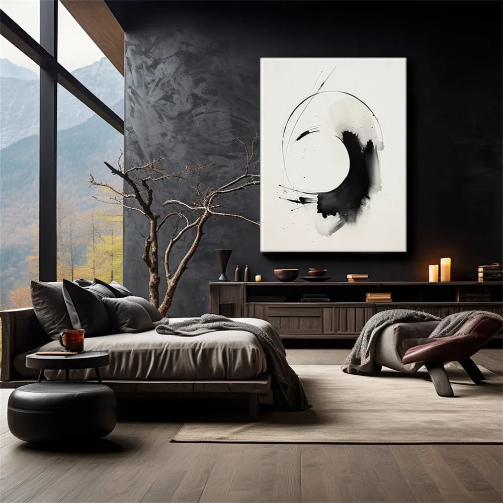Black and White Minimalist Canvas Art #WZ053