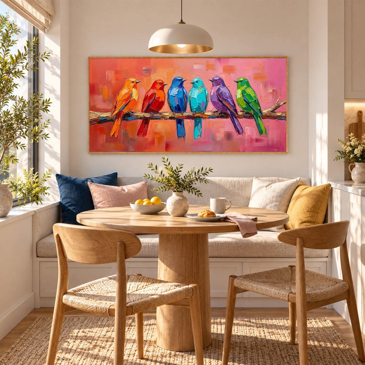 Abstract Animal Bird Textured Canvas Art #DW166