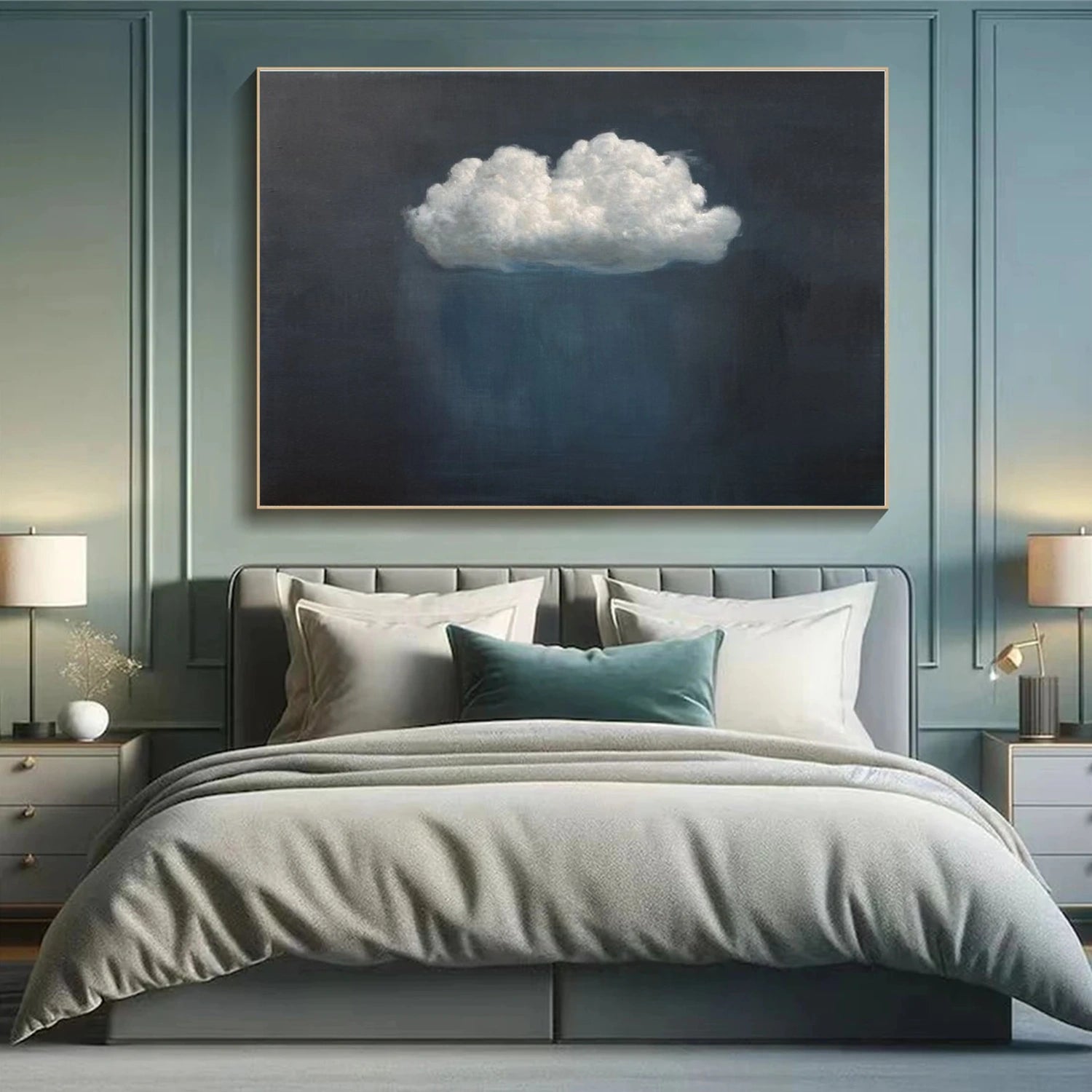 Minimalist Ocean And Sky Canvas Art #OC095