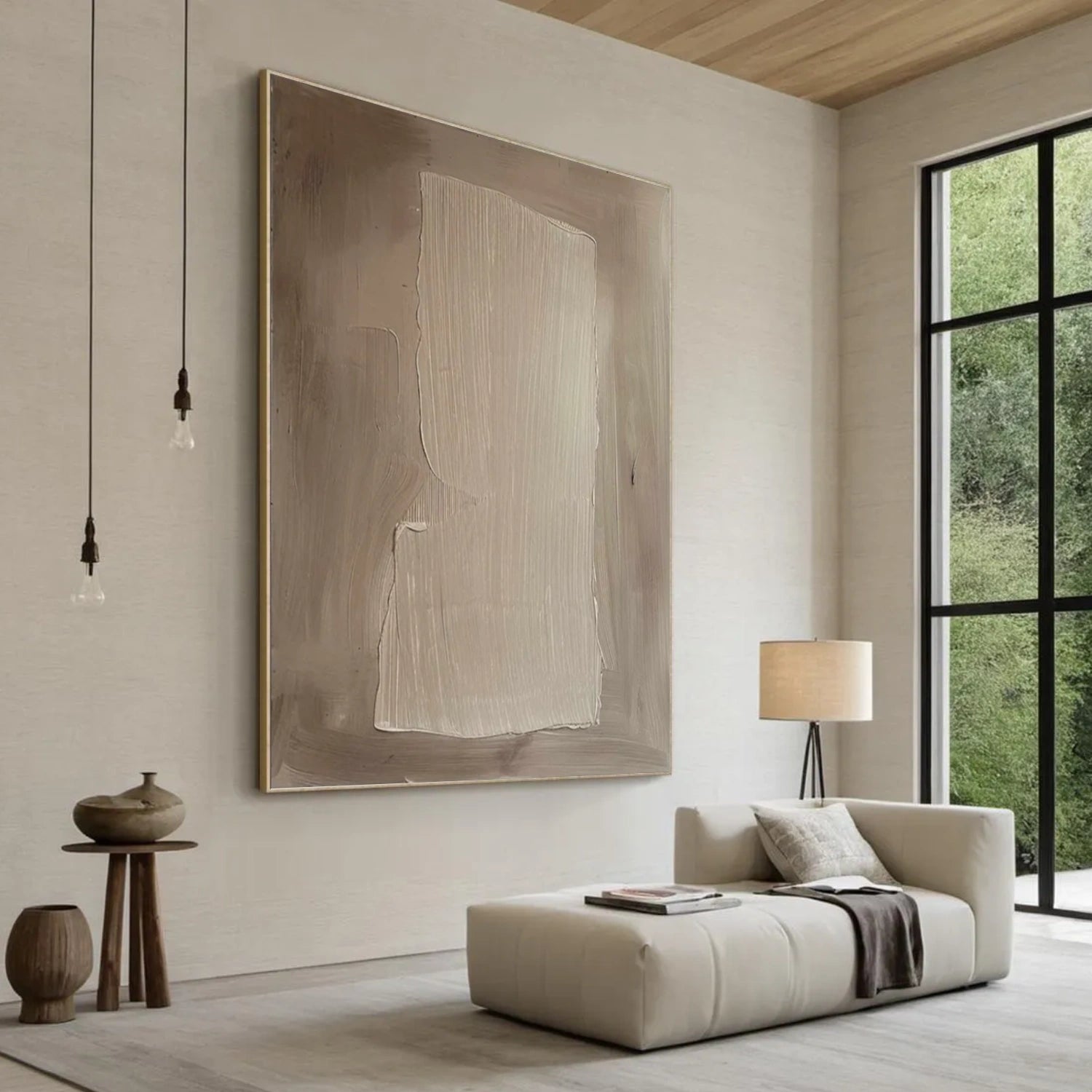 Beige and Brown Abstract Wall Art #VA116