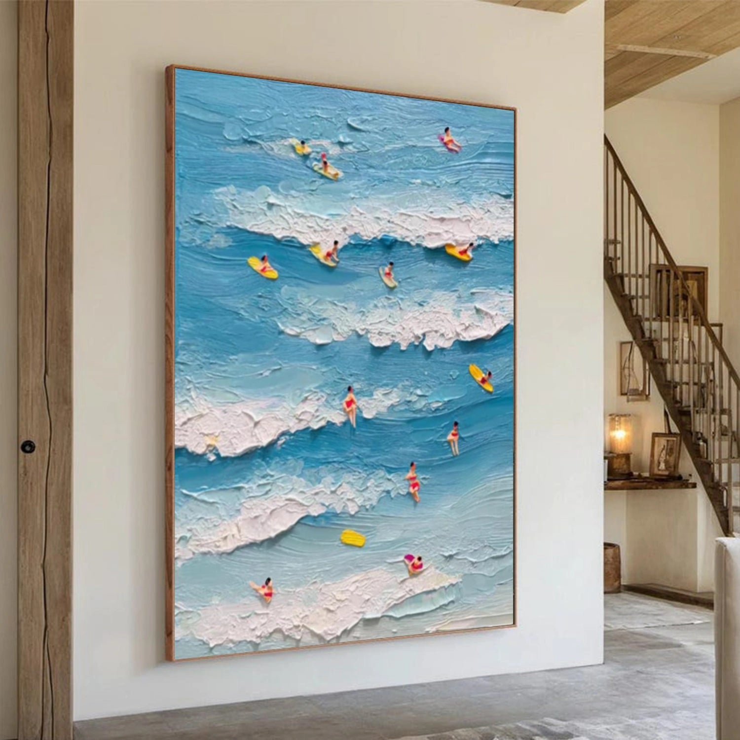 Surfing Sport Textured Canvas Painting #PB082