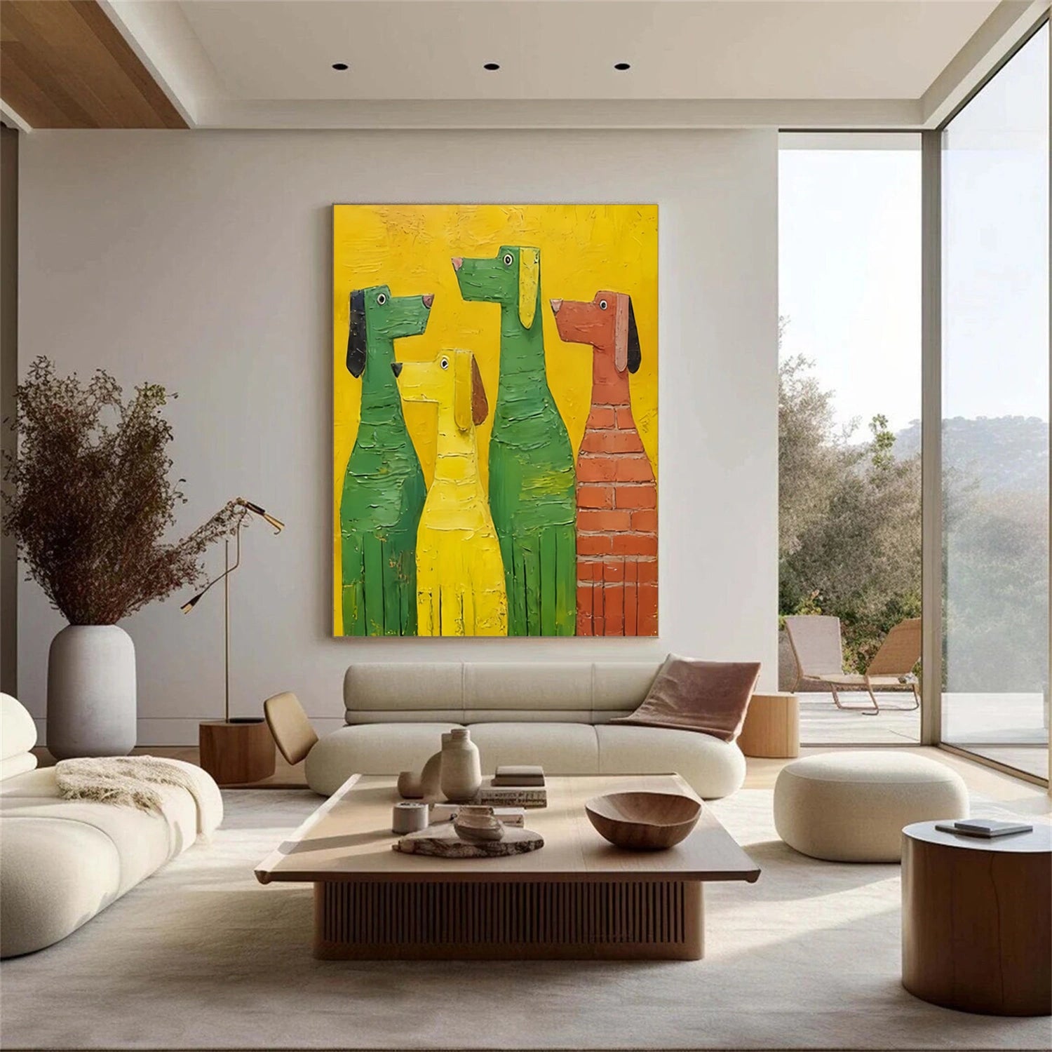 Abstract Animal Dog Canvas Art #DW140