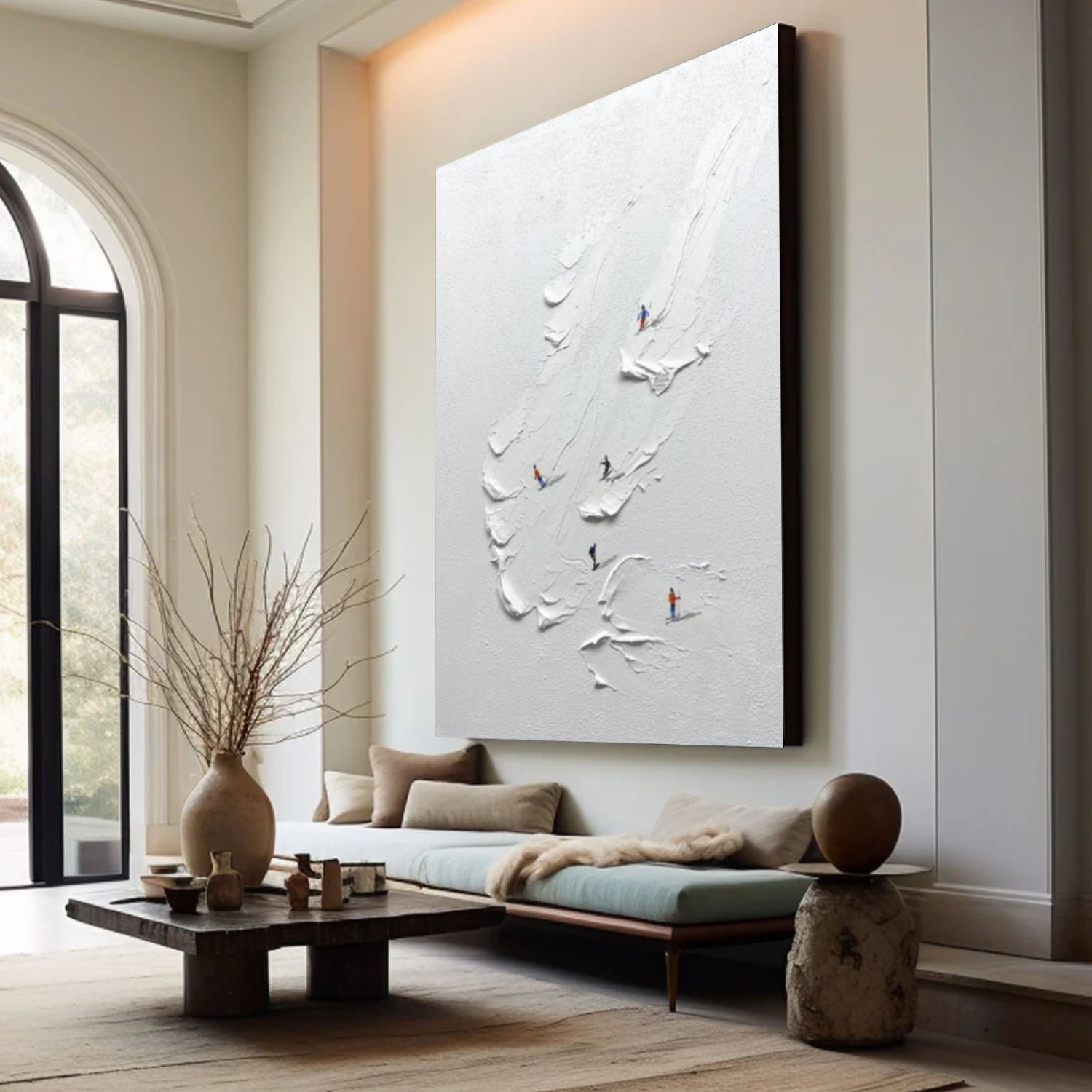 Skiing Sport Textured Canvas Painting #PB056