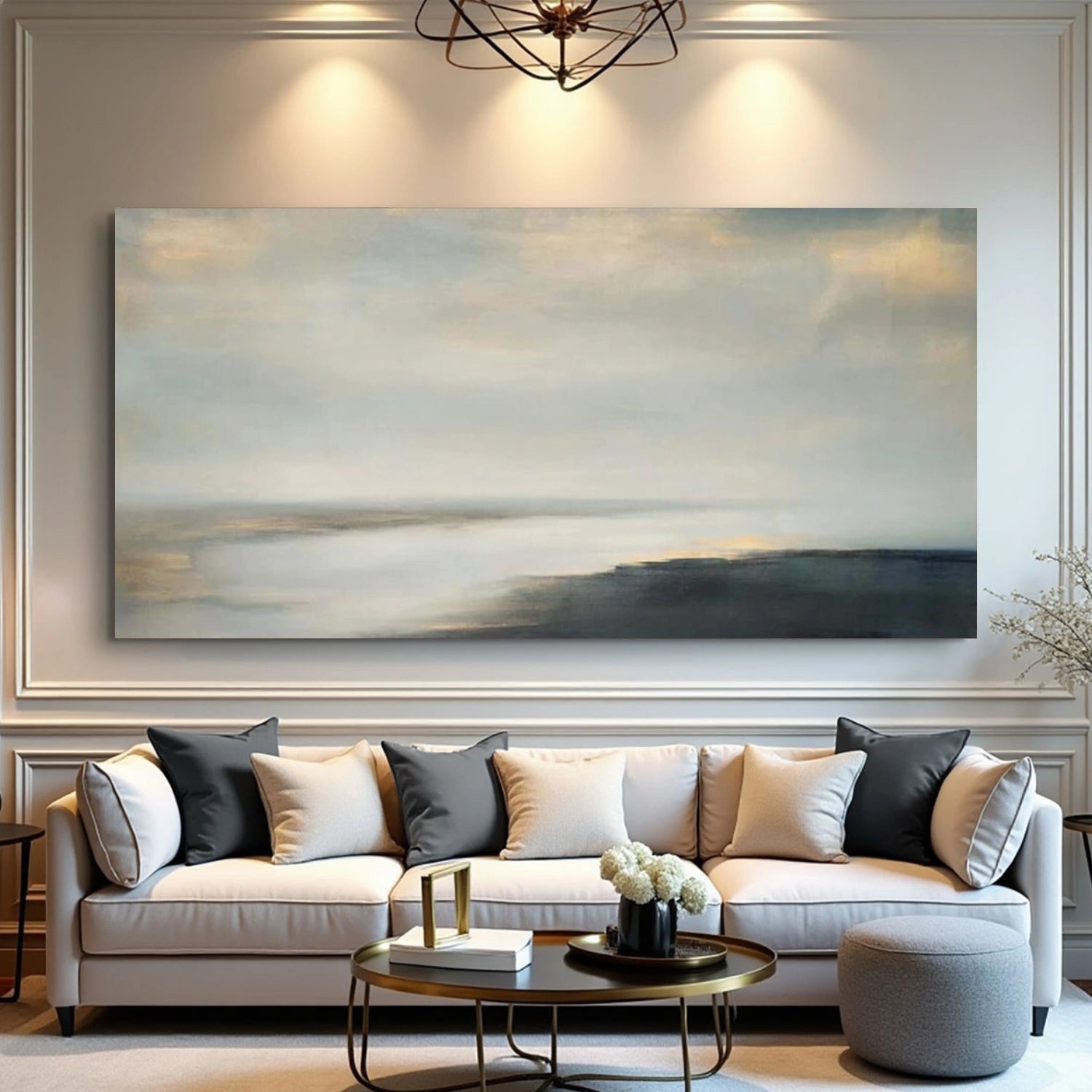 Abstract Ocean And Sky Canvas Art #OC076