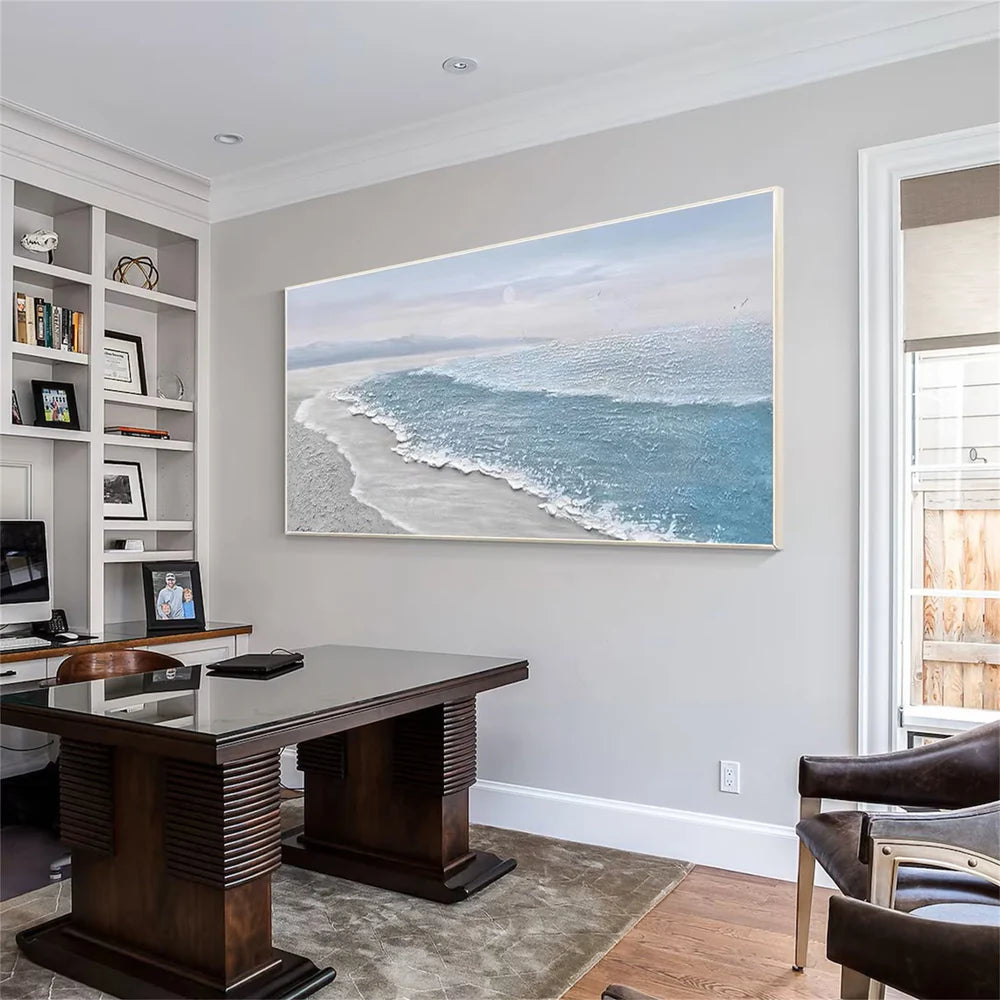 Abstract Ocean And Sky Textured Canvas Art # OC037