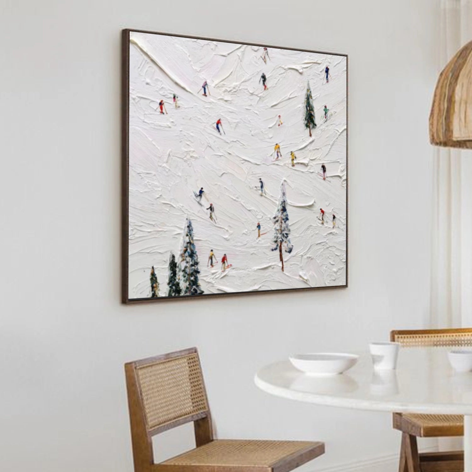 Skiing Sport Textured Canvas Painting #PB043