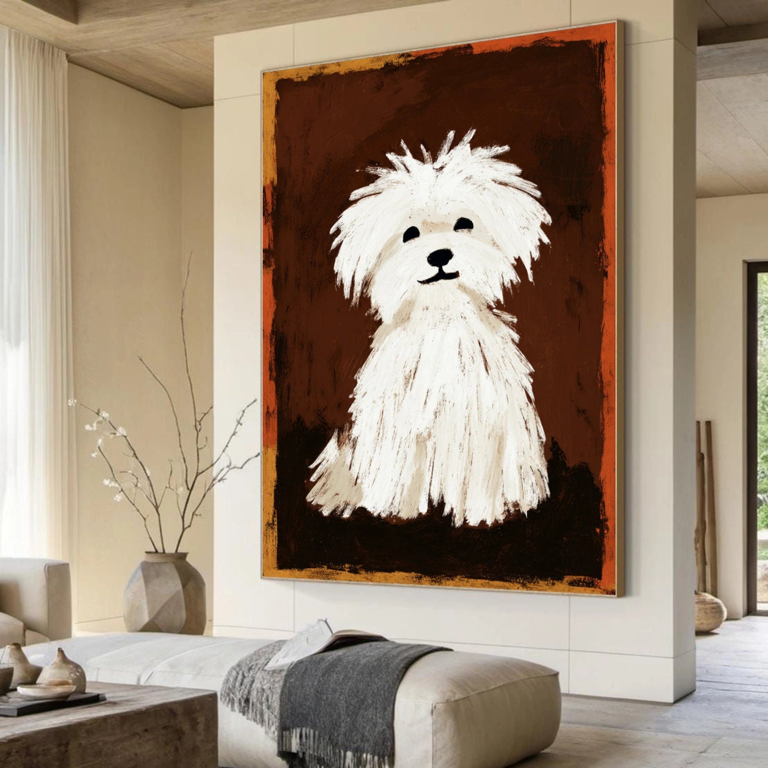 Abstract Animal Dog Canvas Art #DW129