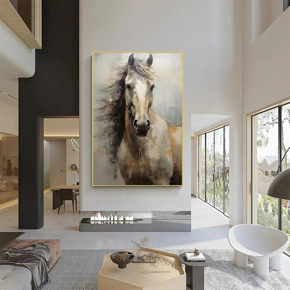Abstract Animal Horse Canvas Art #DW019
