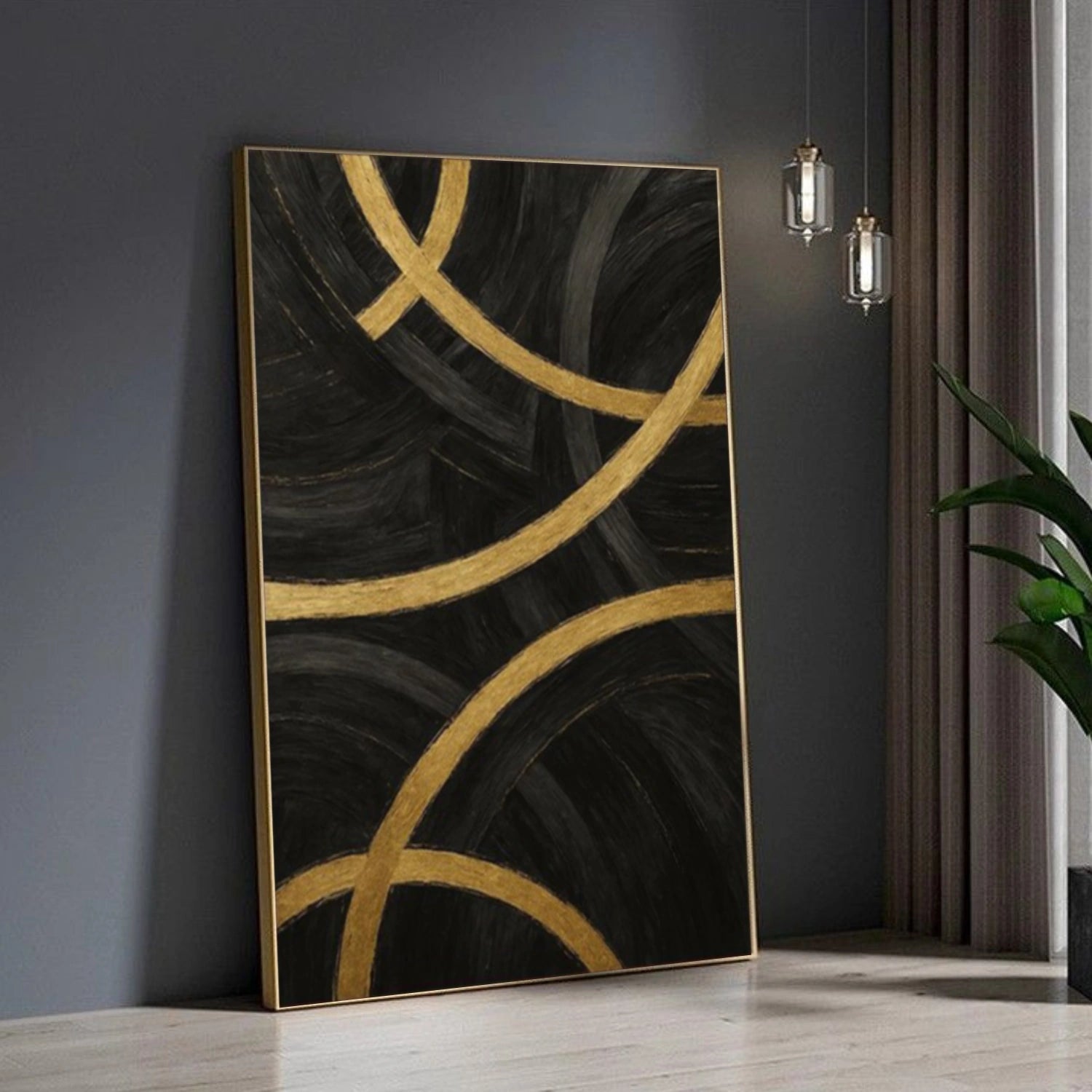 Black Minimalist Canvas Art #WZ123