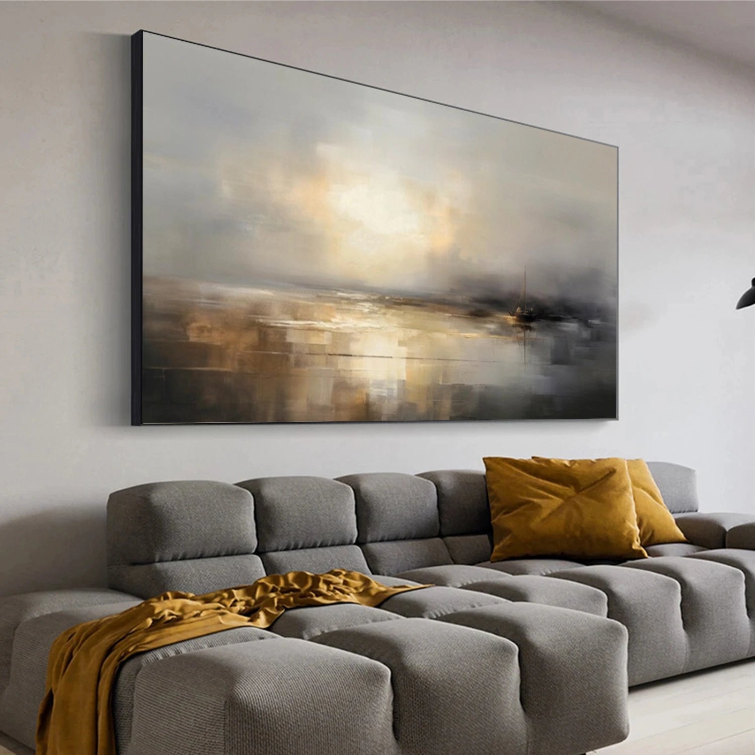 Abstract Ocean And Sky Canvas Art #OC079