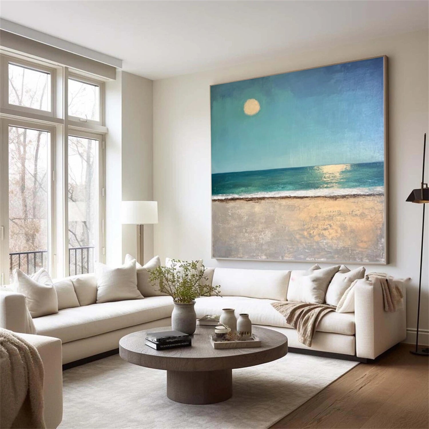 Abstract Ocean And Sky Canvas Art #OC148