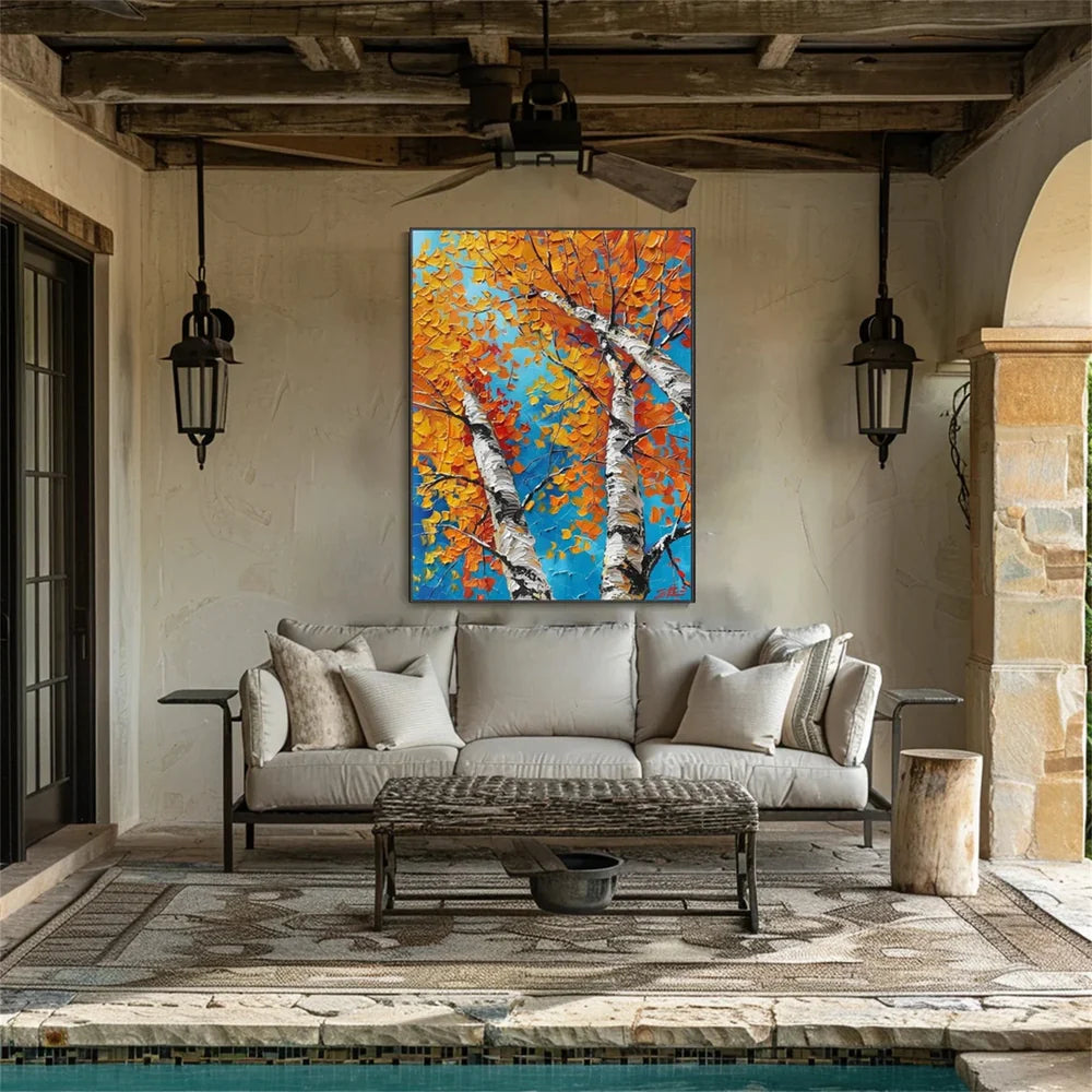Abstract Flower And Tree Textured Canvas Art #MF038