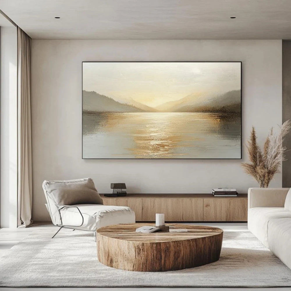 Abstract Ocean And Sky Textured Canvas Art # OC012
